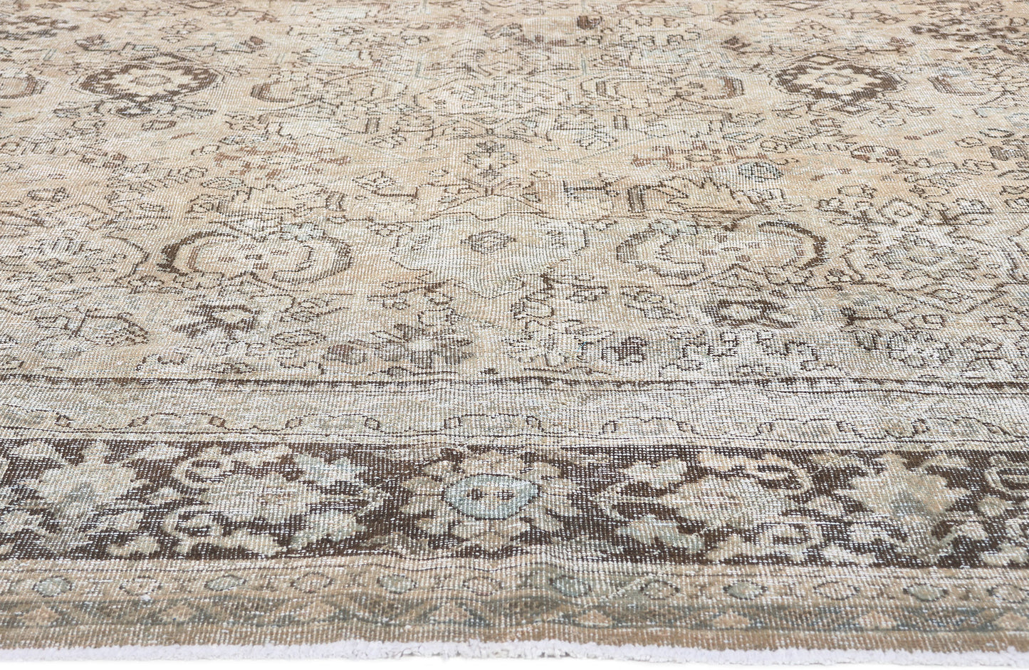 9 x 13 Antique-Worn Persian Mahal Rug 61278