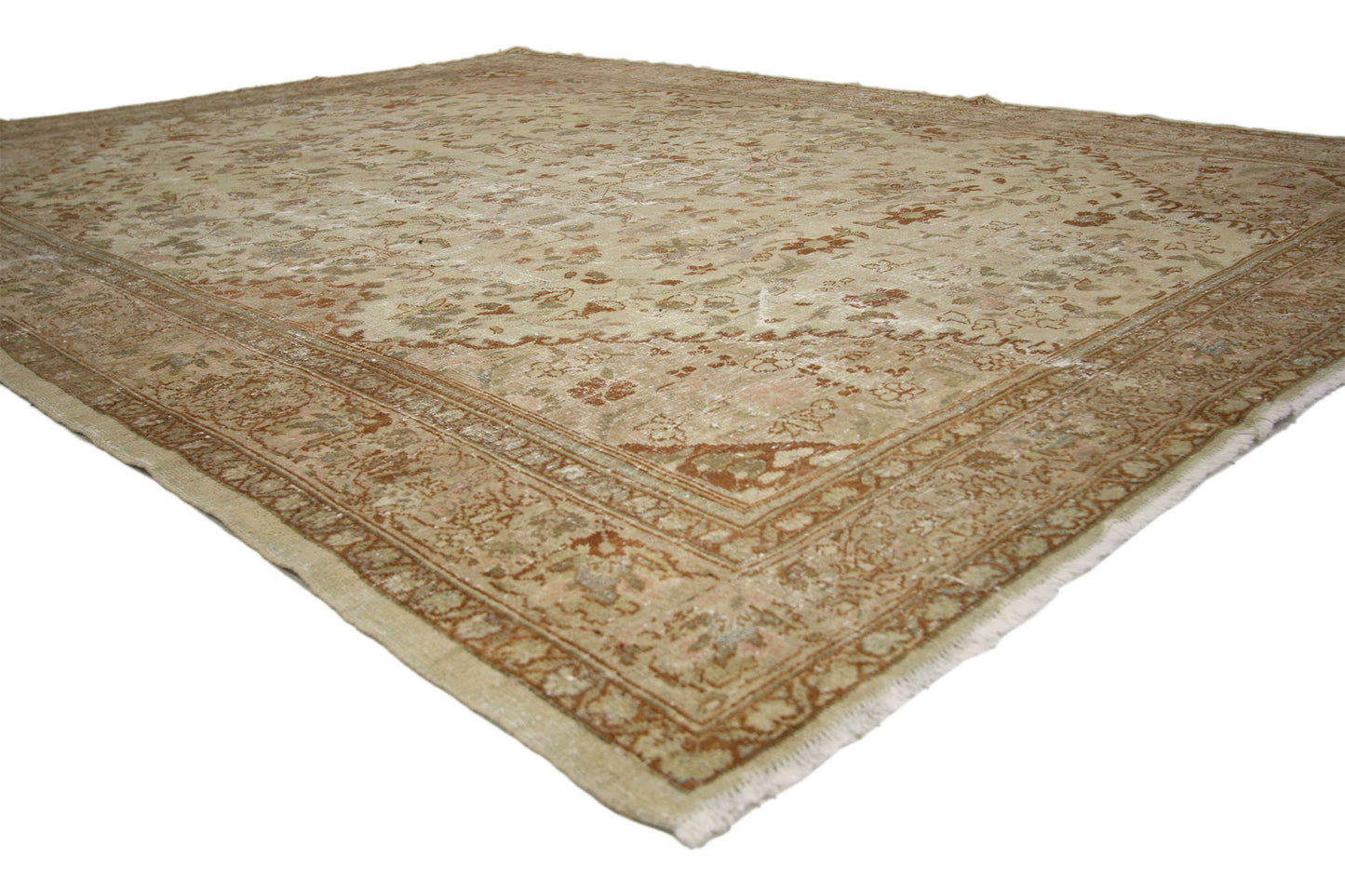 7 x 9 Antique-Worn Persian Mahal Rug 74939