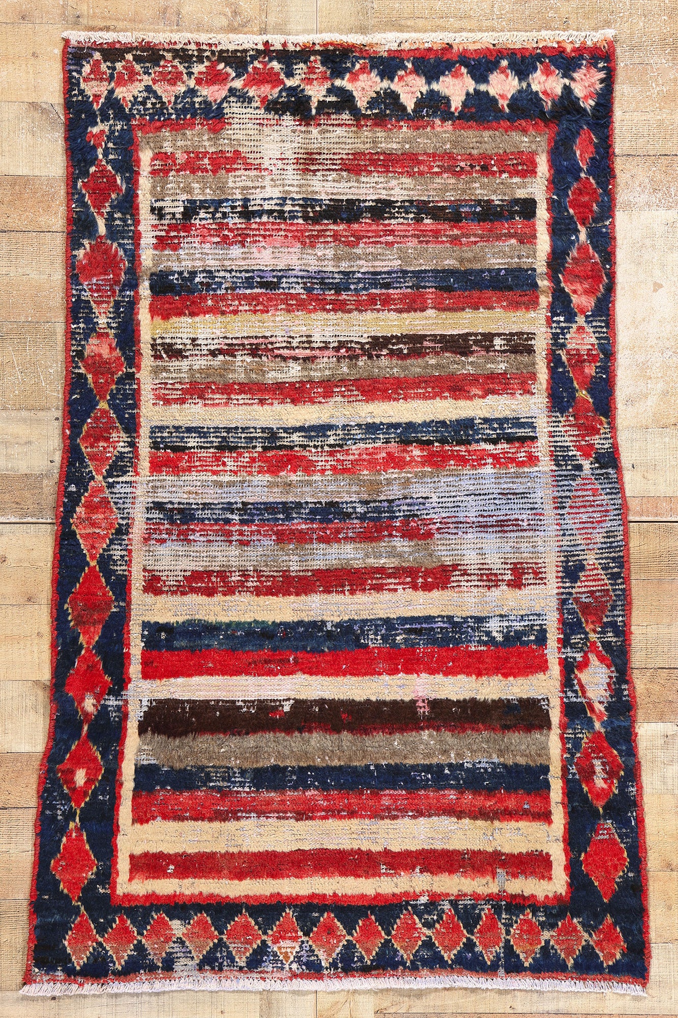4 x 6 Vintage Persian Lori Striped Rug 78875