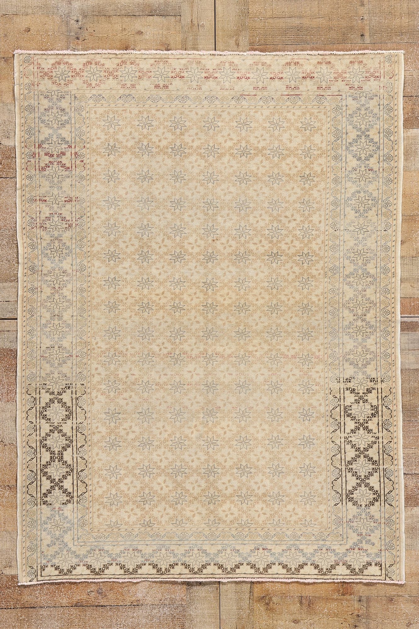4 x 5 Vintage Turkish Sivas Rug 53938
