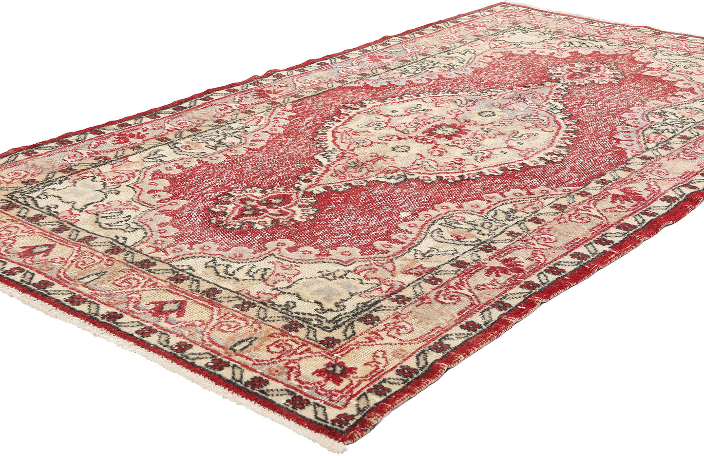 4 x 7 Vintage Red Turkish Sivas Rug 51941