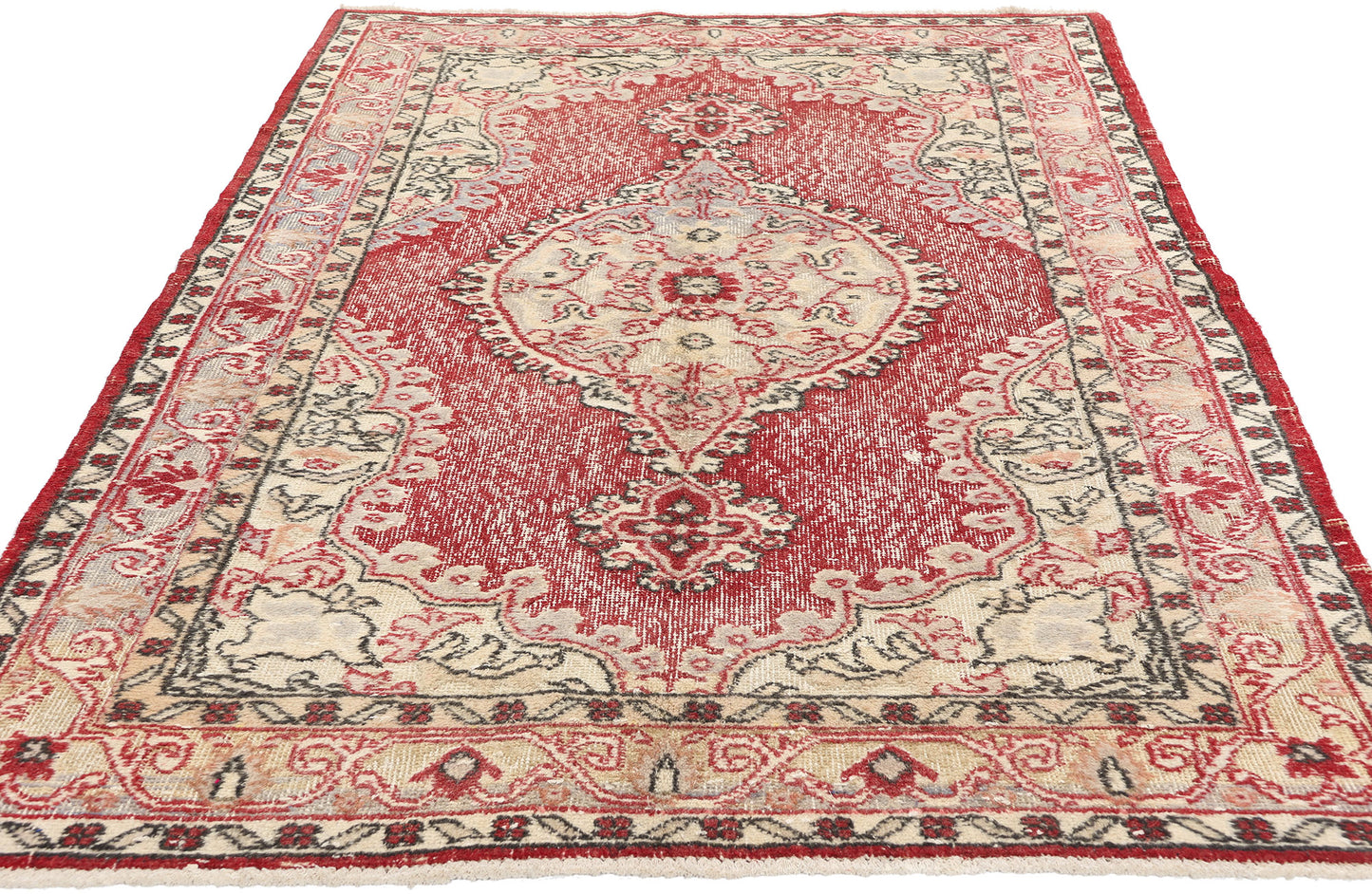 4 x 7 Vintage Red Turkish Sivas Rug 51941