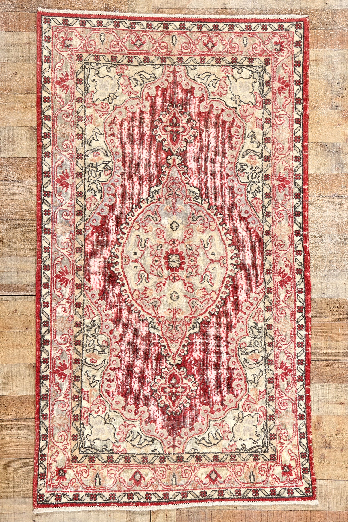4 x 7 Vintage Red Turkish Sivas Rug 51941