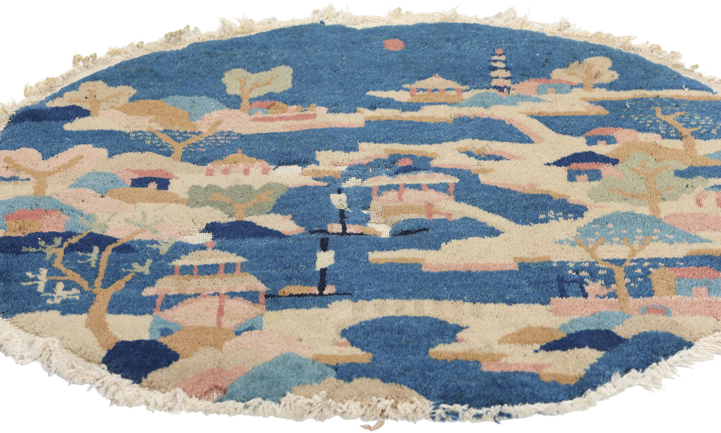 2 x 2 Antique Round Chinese Art Deco Rug 78900