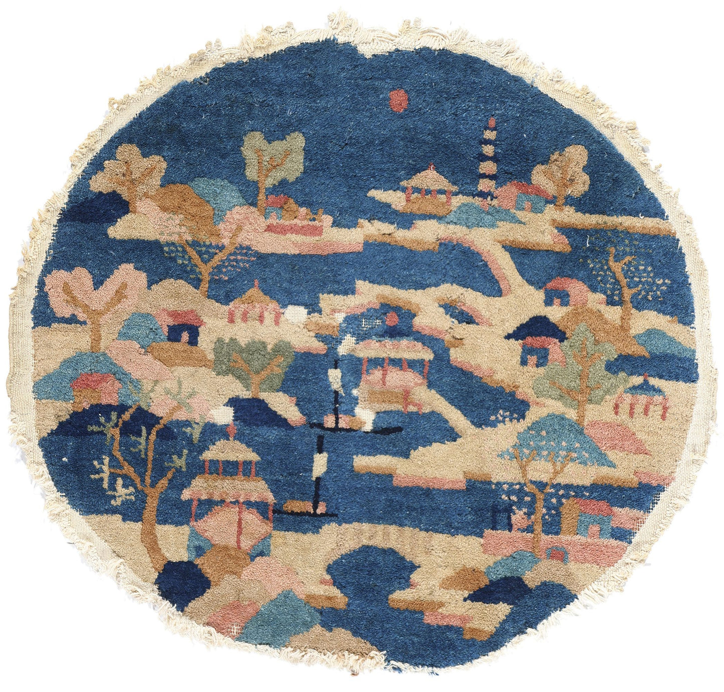 2 x 2 Antique Round Chinese Art Deco Rug 78900