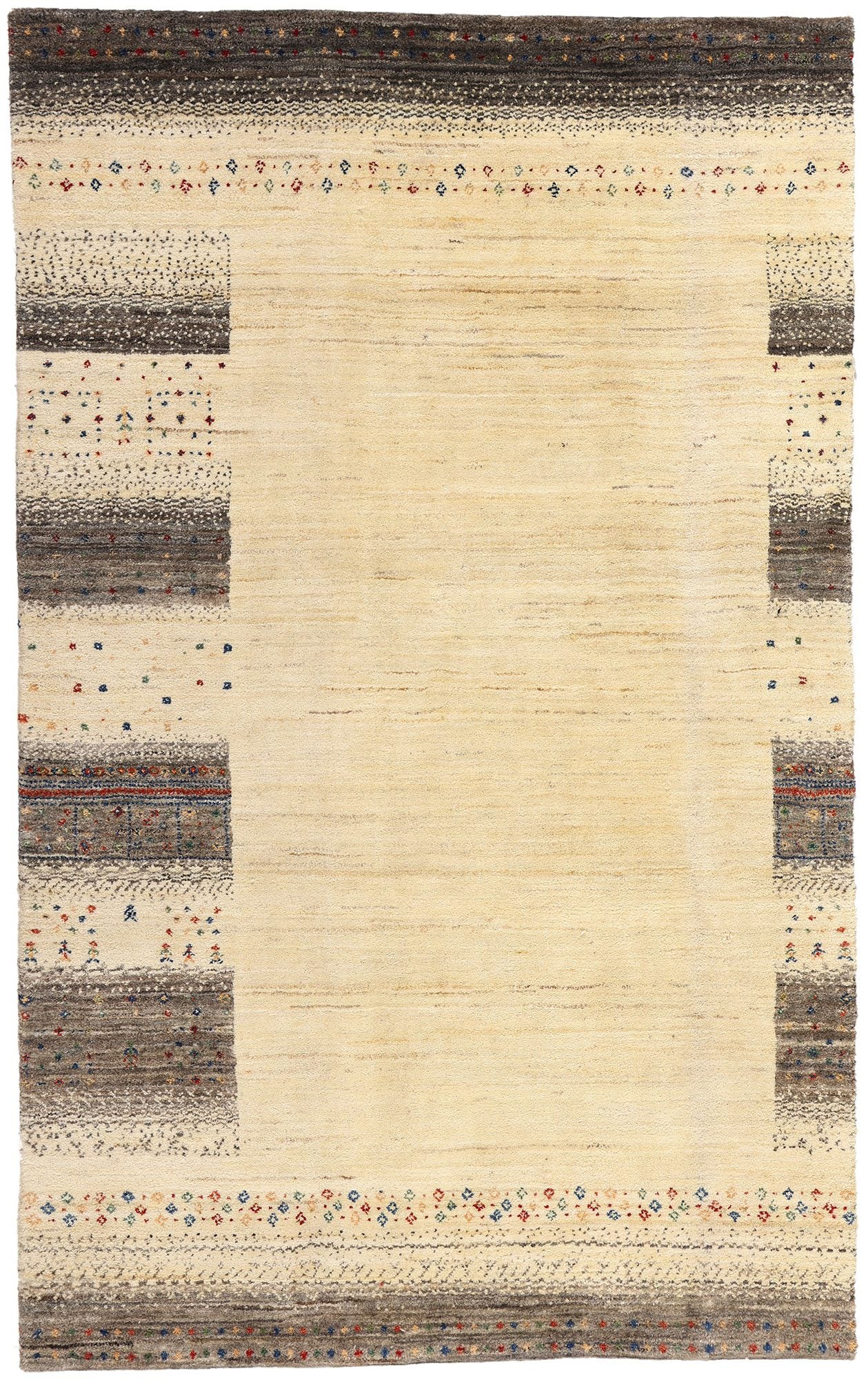 5 x 8 Earth-Tone Indian Gabbeh Rug 31006