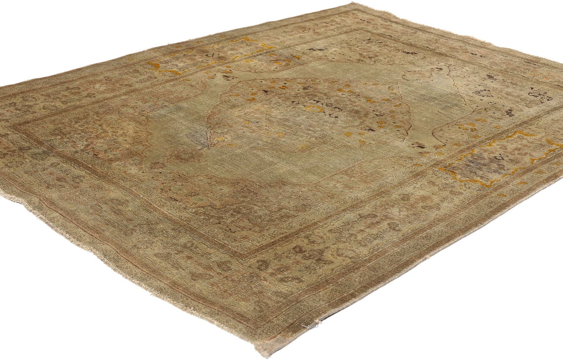 4 x 5 Vintage Persian Tabriz Rug 78785