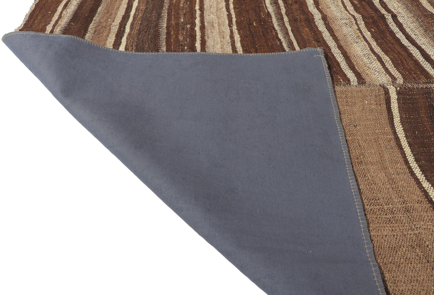 12 x 15 Brown Vintage Striped Turkish Kilim Rug 60636