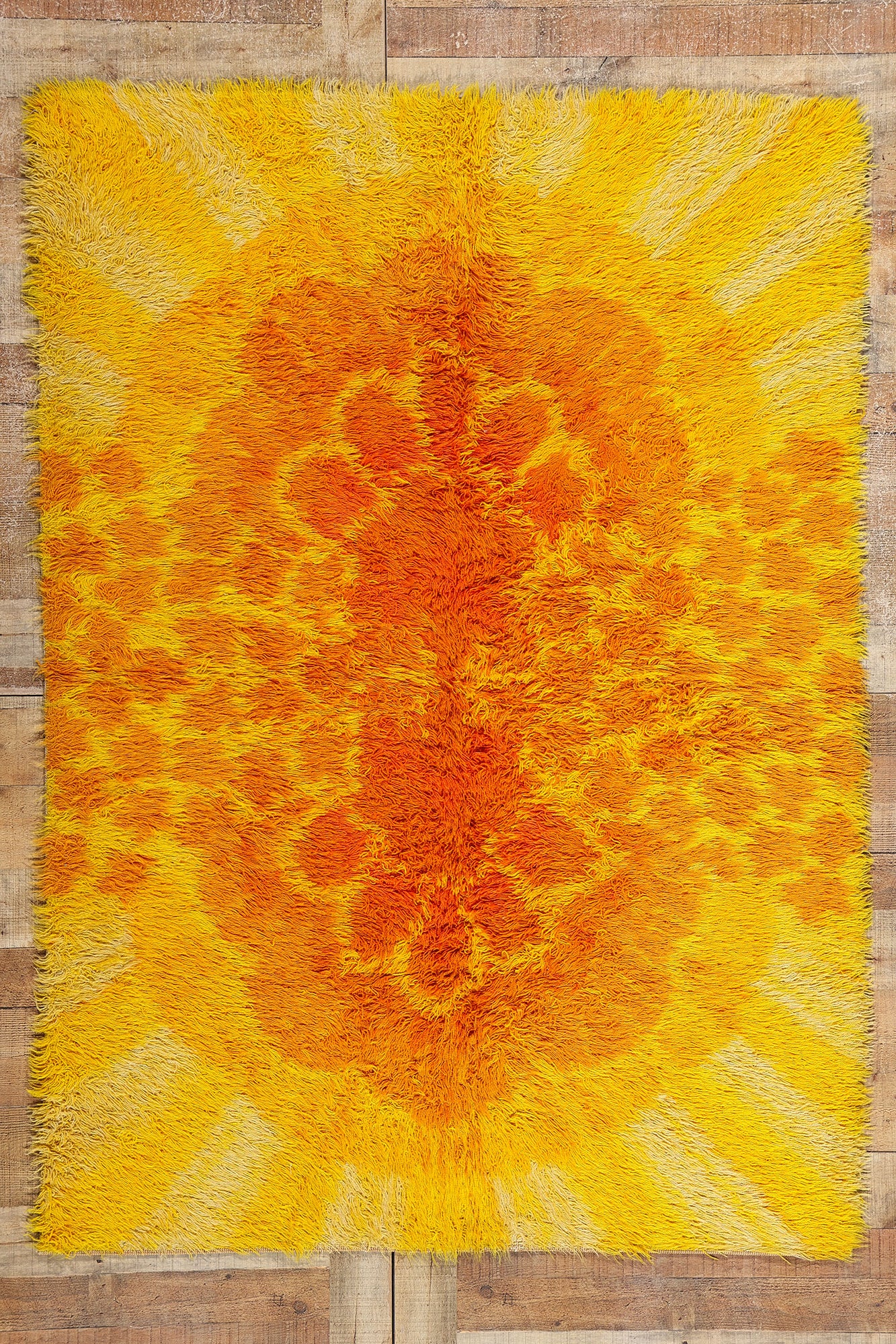 4 x 6 Vintage Ege Taepper Danish Rya Rug 78271