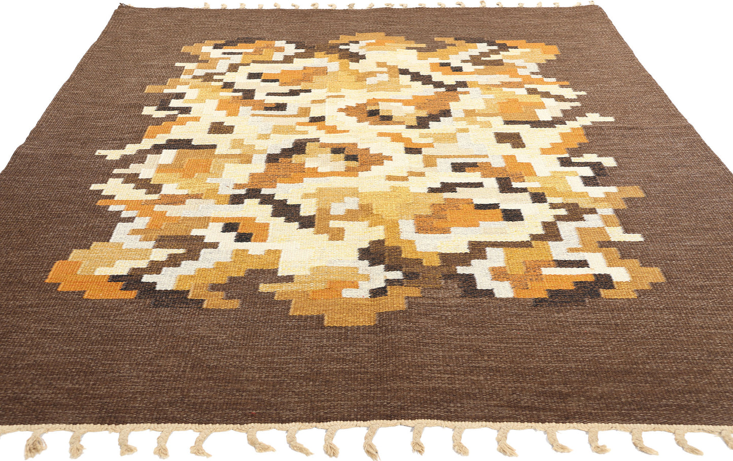 6 x 8 Erik Lundberg Vintage Swedish Rollakan Rug 78249
