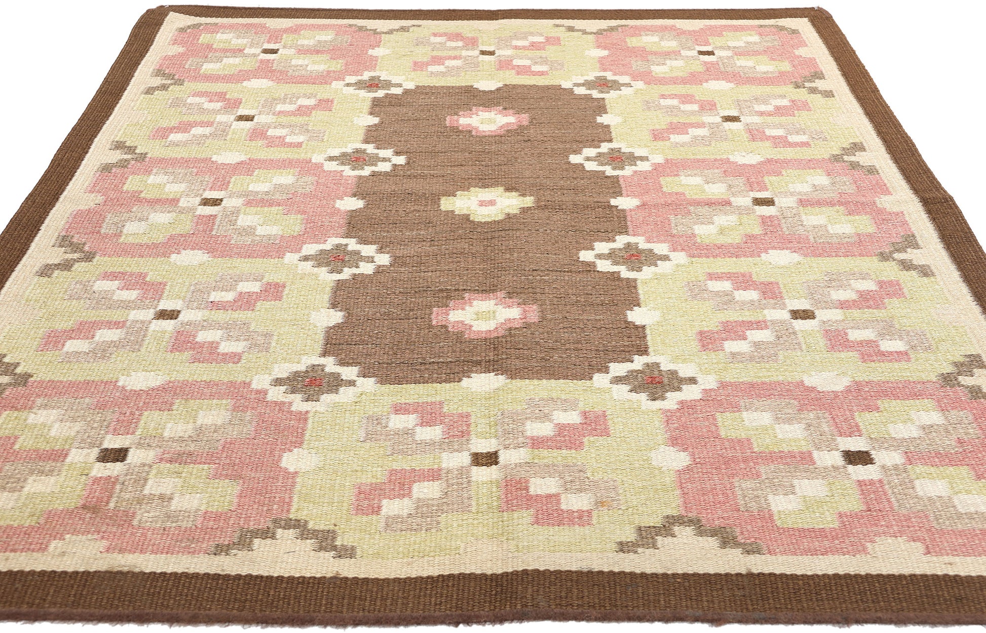 5 x 7 Erik Lundberg Vintage Swedish Rollakan Rug 78248