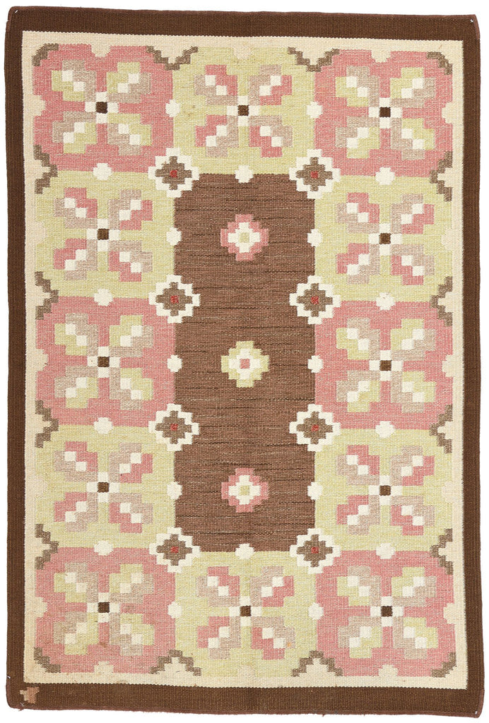 5 x 7 Erik Lundberg Vintage Swedish Rollakan Rug 78248