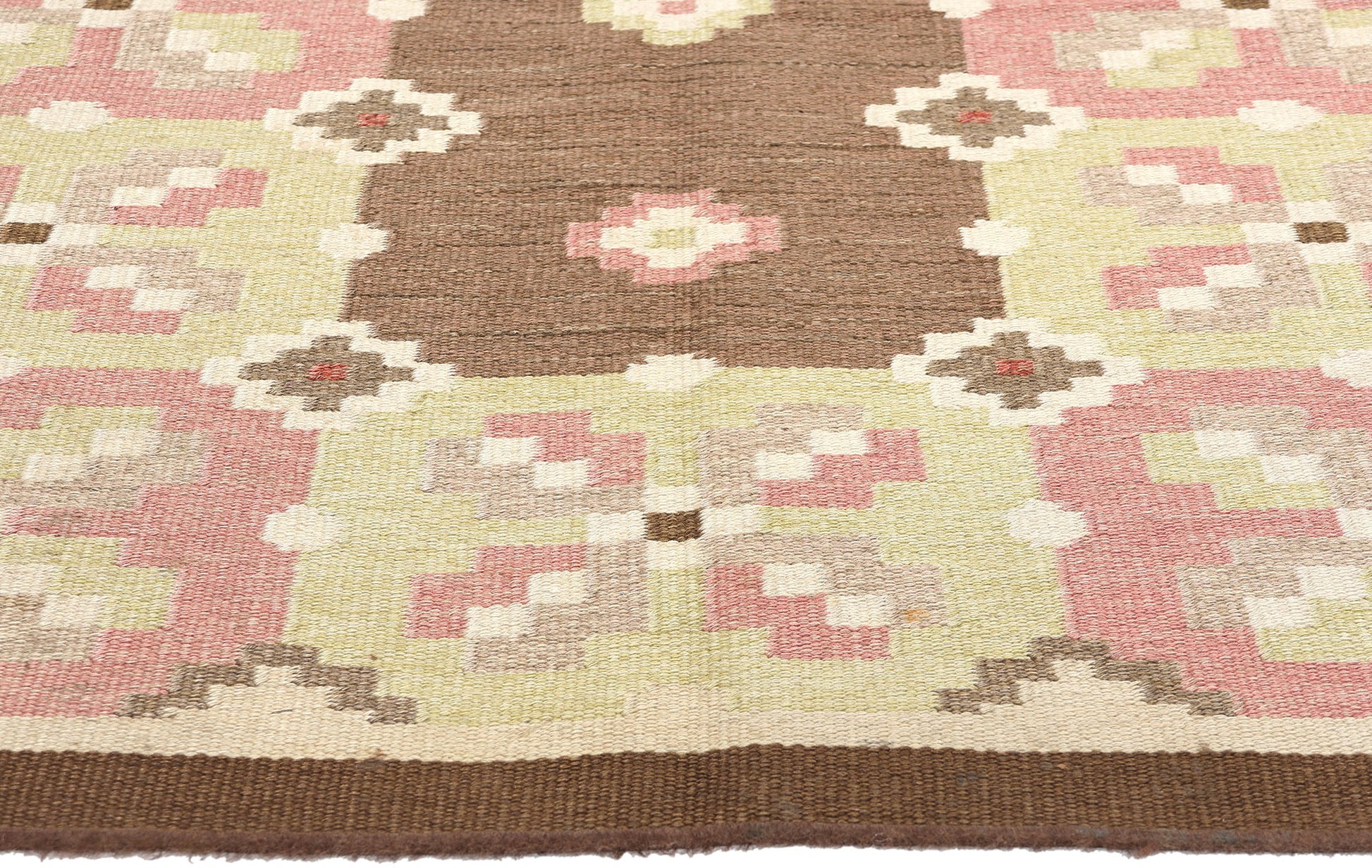 5 x 7 Erik Lundberg Vintage Swedish Rollakan Rug 78248