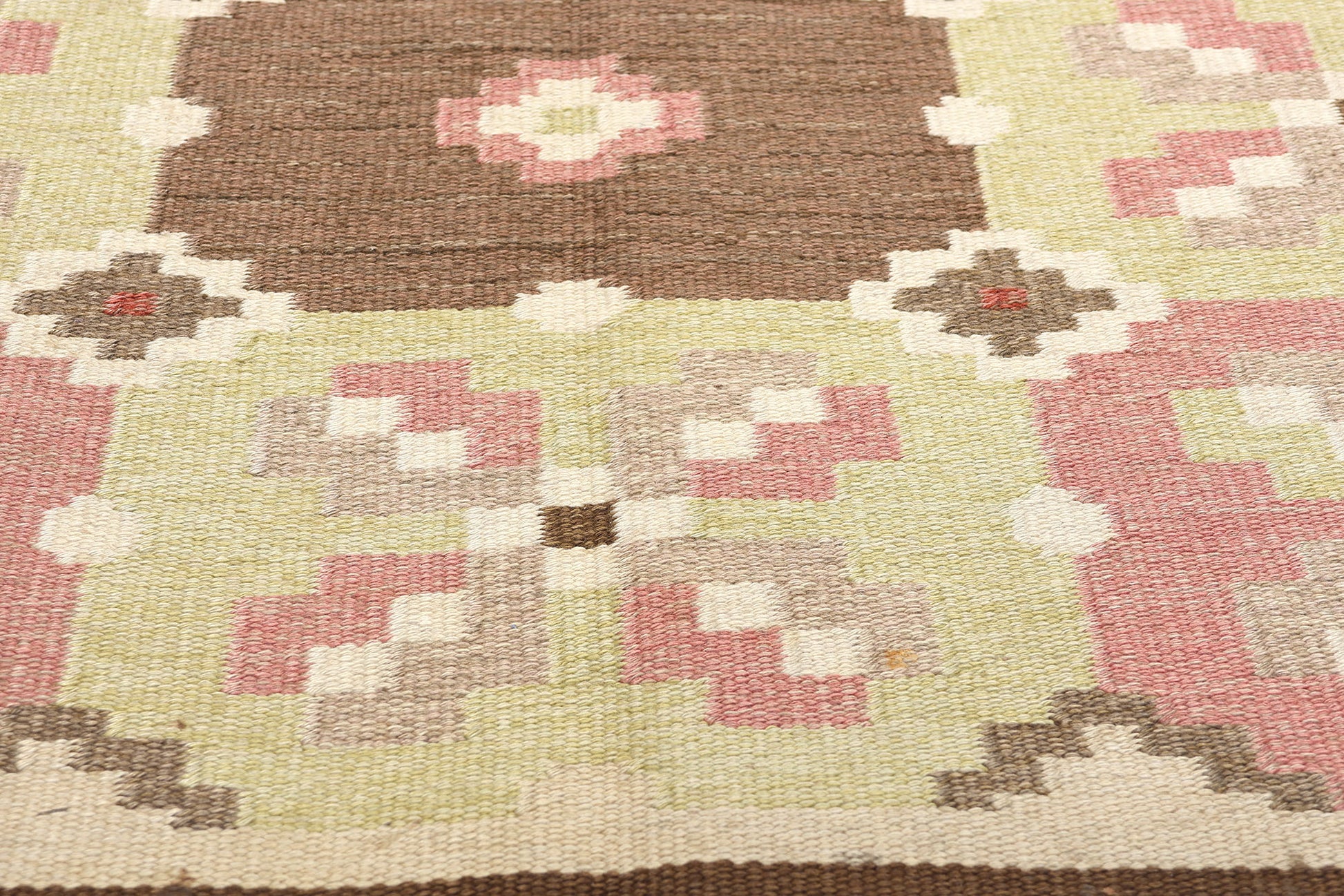 5 x 7 Erik Lundberg Vintage Swedish Rollakan Rug 78248