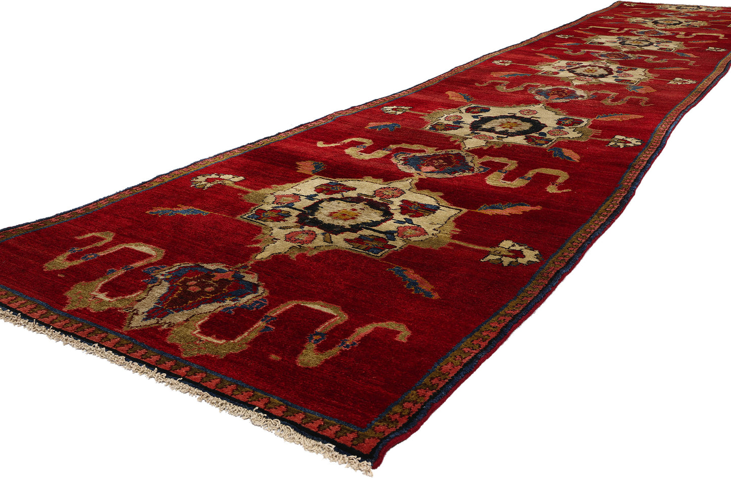 3 x 17 Vintage Red Turkish Oushak Rug 53870