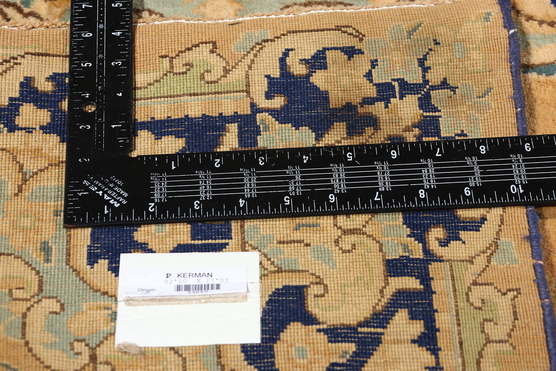 3 x 17 Vintage Persian Kerman Rug 73658