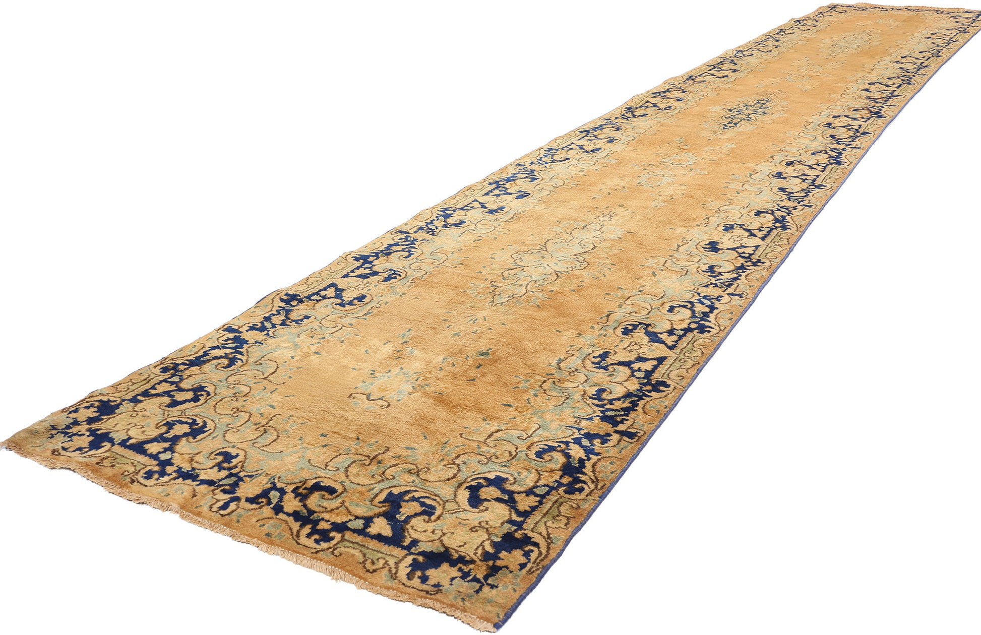 3 x 17 Vintage Persian Kerman Rug 73659