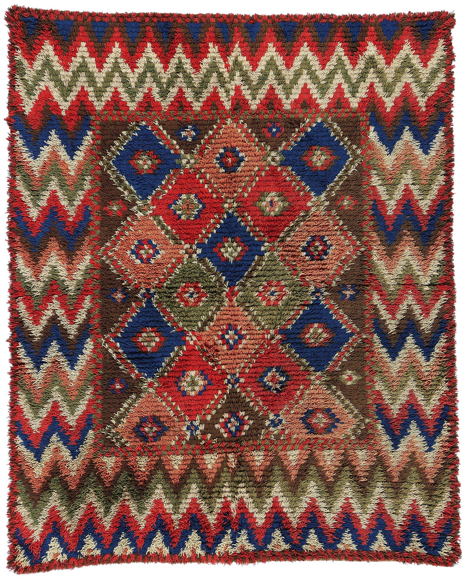 5 x 6 Vintage Finnish Rya Ryijy Rug 78277