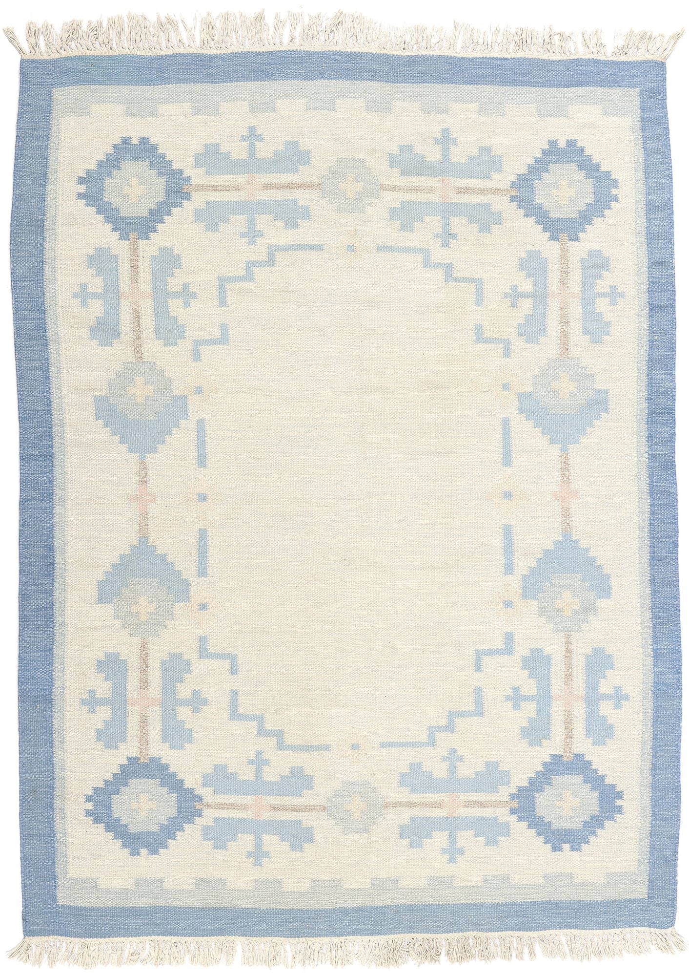 5 x 7 Gitt Grannsjo-Carlsson Vintage Swedish Rollakan Rug 78832