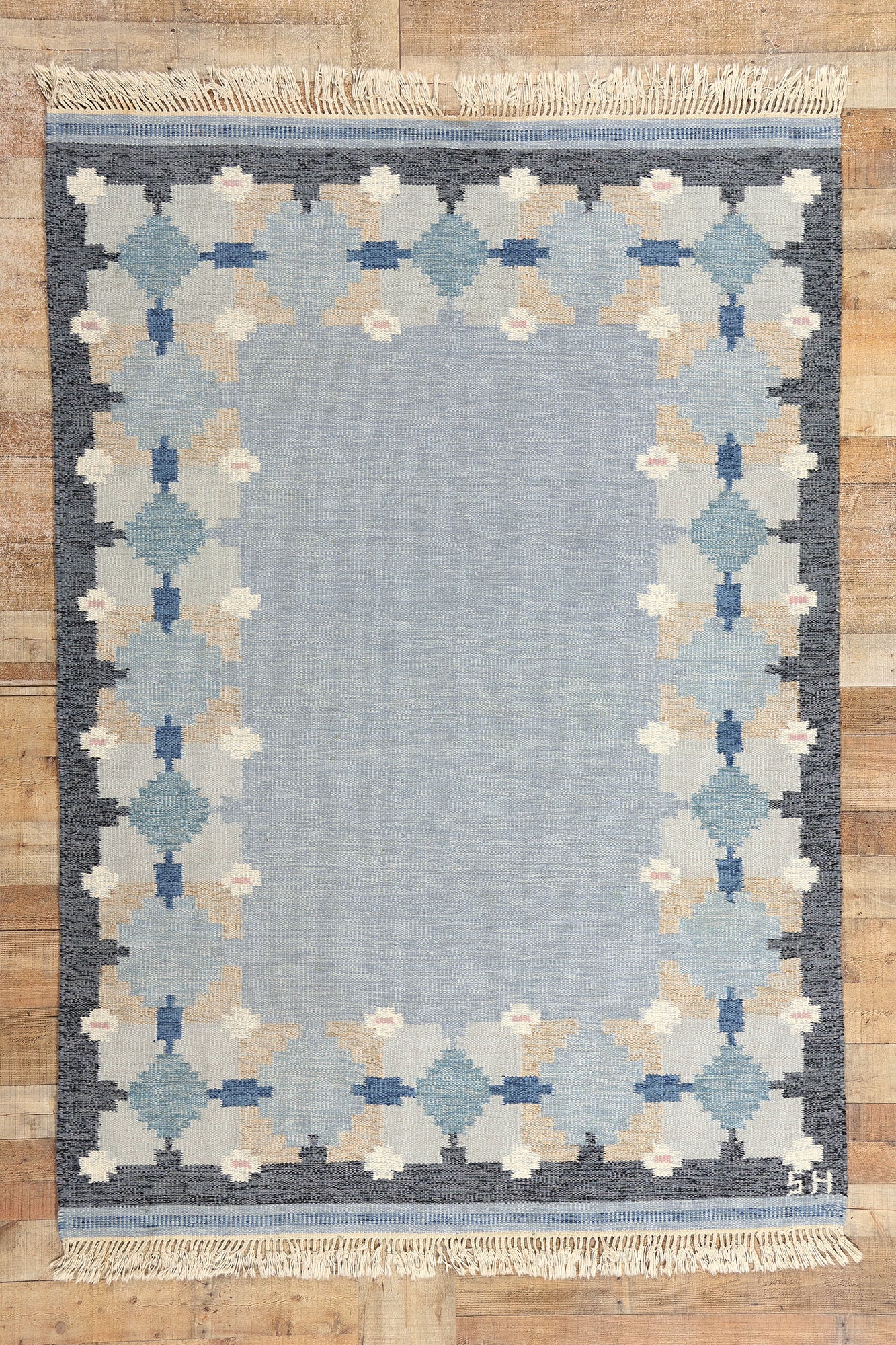 5 x 8 Svensk Hemslojd Vintage Swedish Rollakan Rug 78823