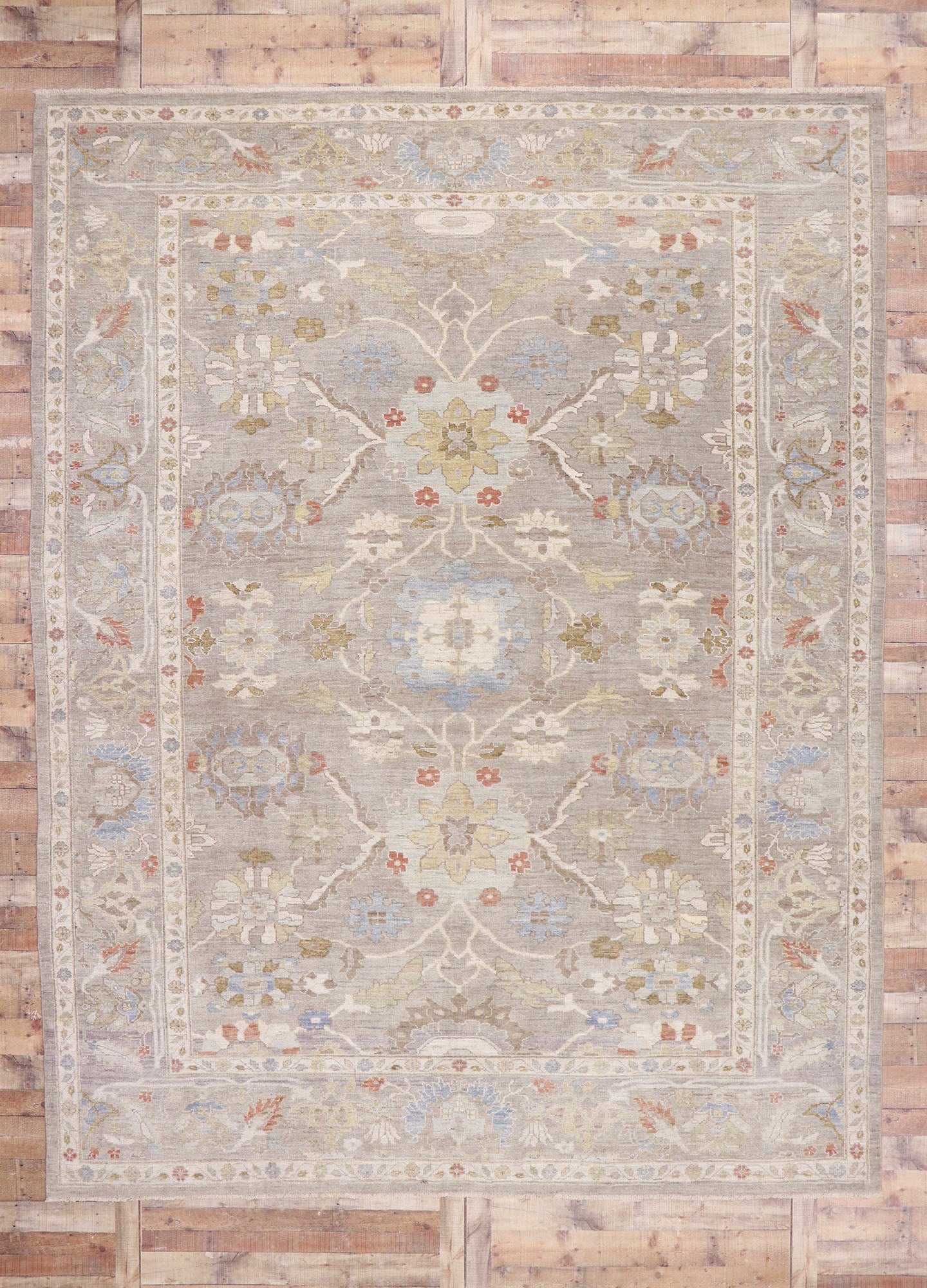 10 x 14 Modern Gray Persian Sultanabad Rug 60873