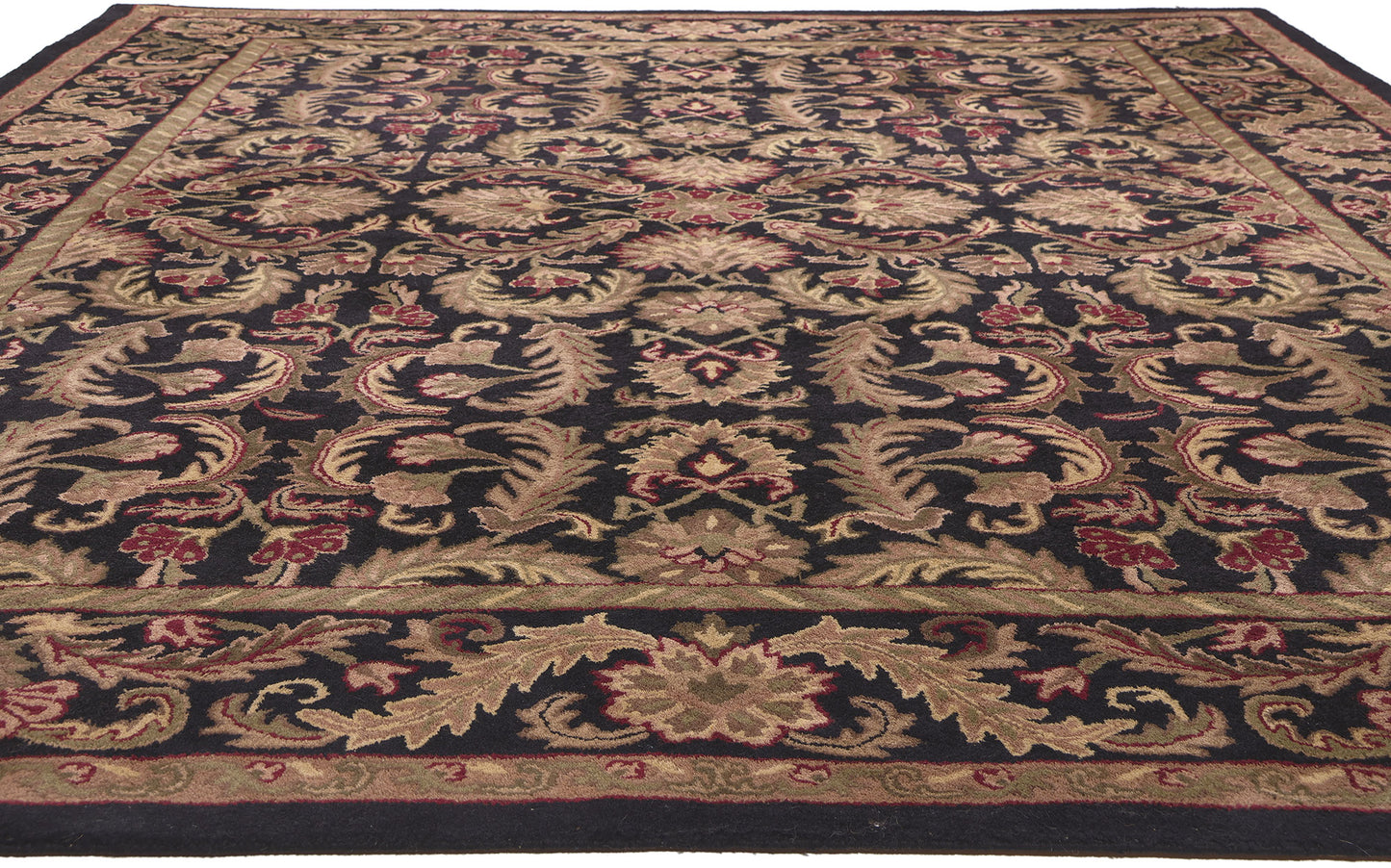 9 x 12 Earth-Tone Vintage Indian Rug 78679