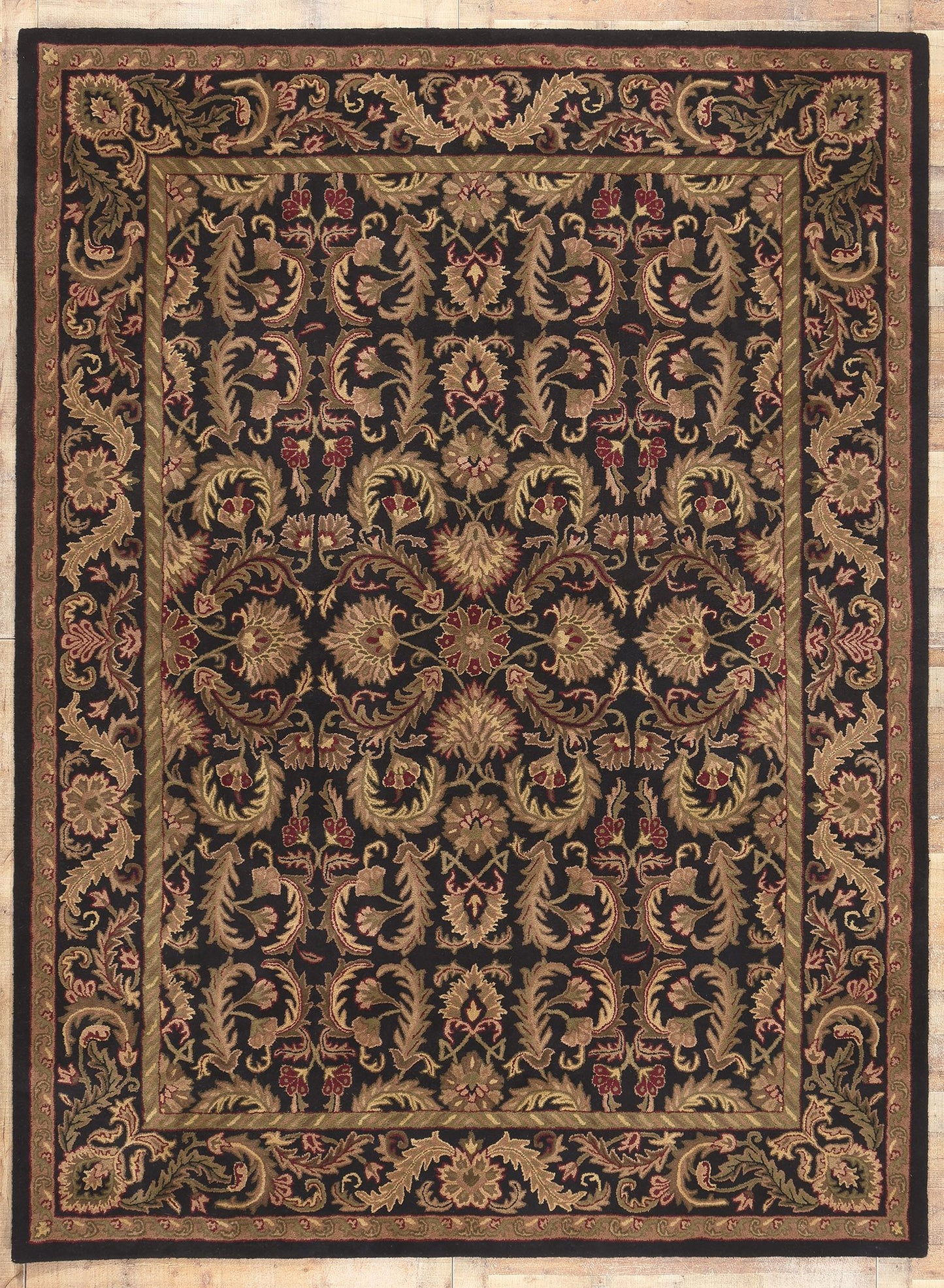 9 x 12 Earth-Tone Vintage Indian Rug 78679