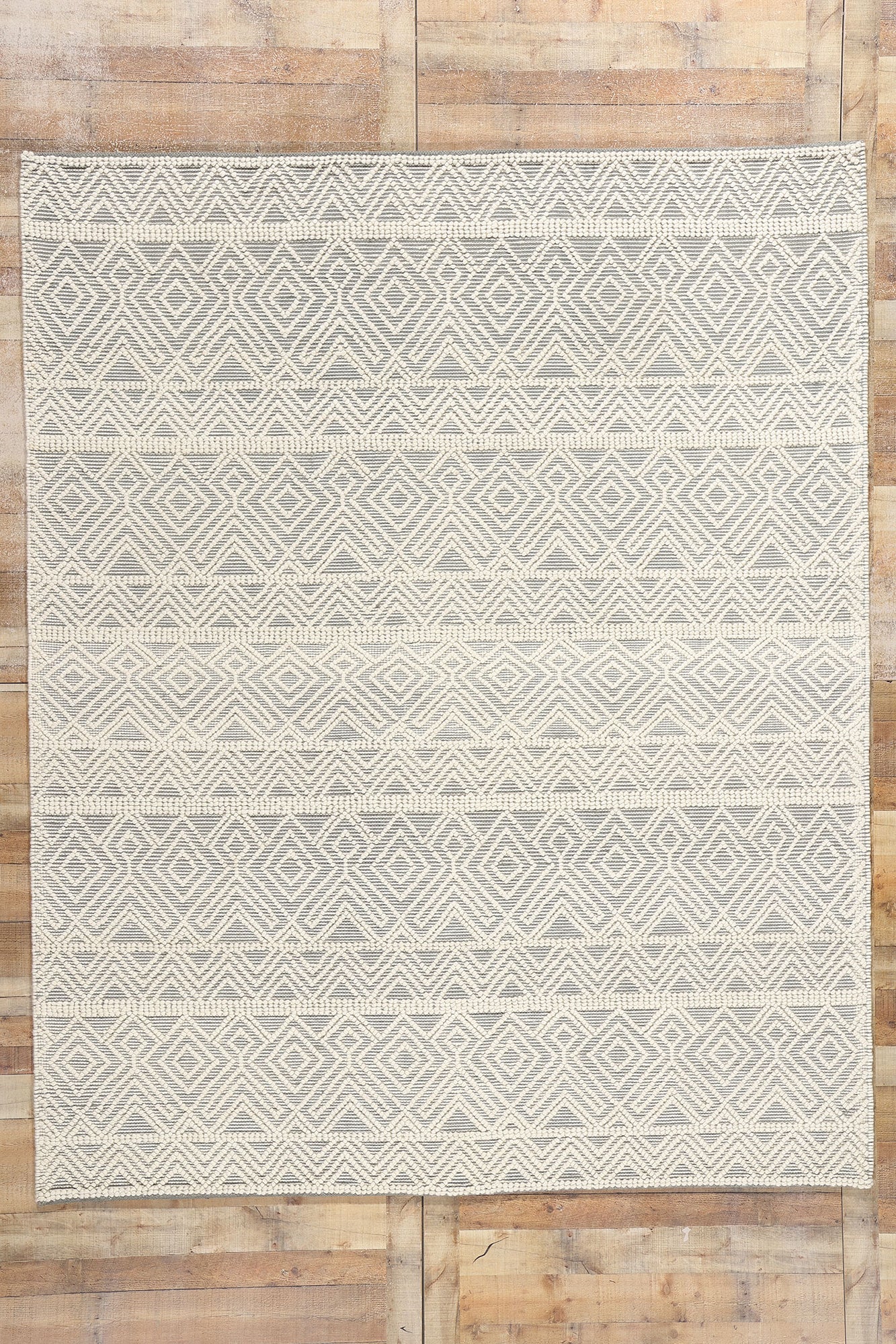 8 x 10 Moroccan Textured High-Low Kilim Rug 31037