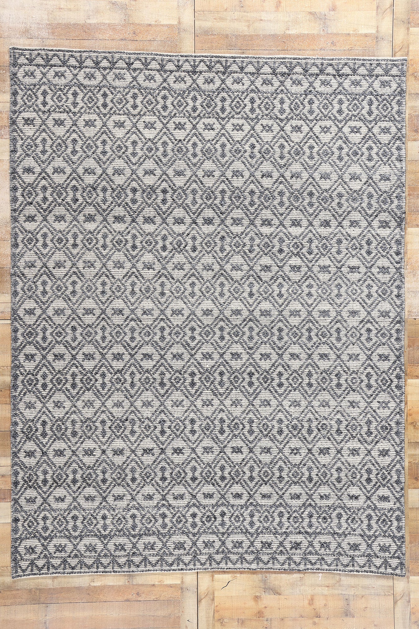 8 x 11 Moroccan Textured High-Low Kilim Rug 31030