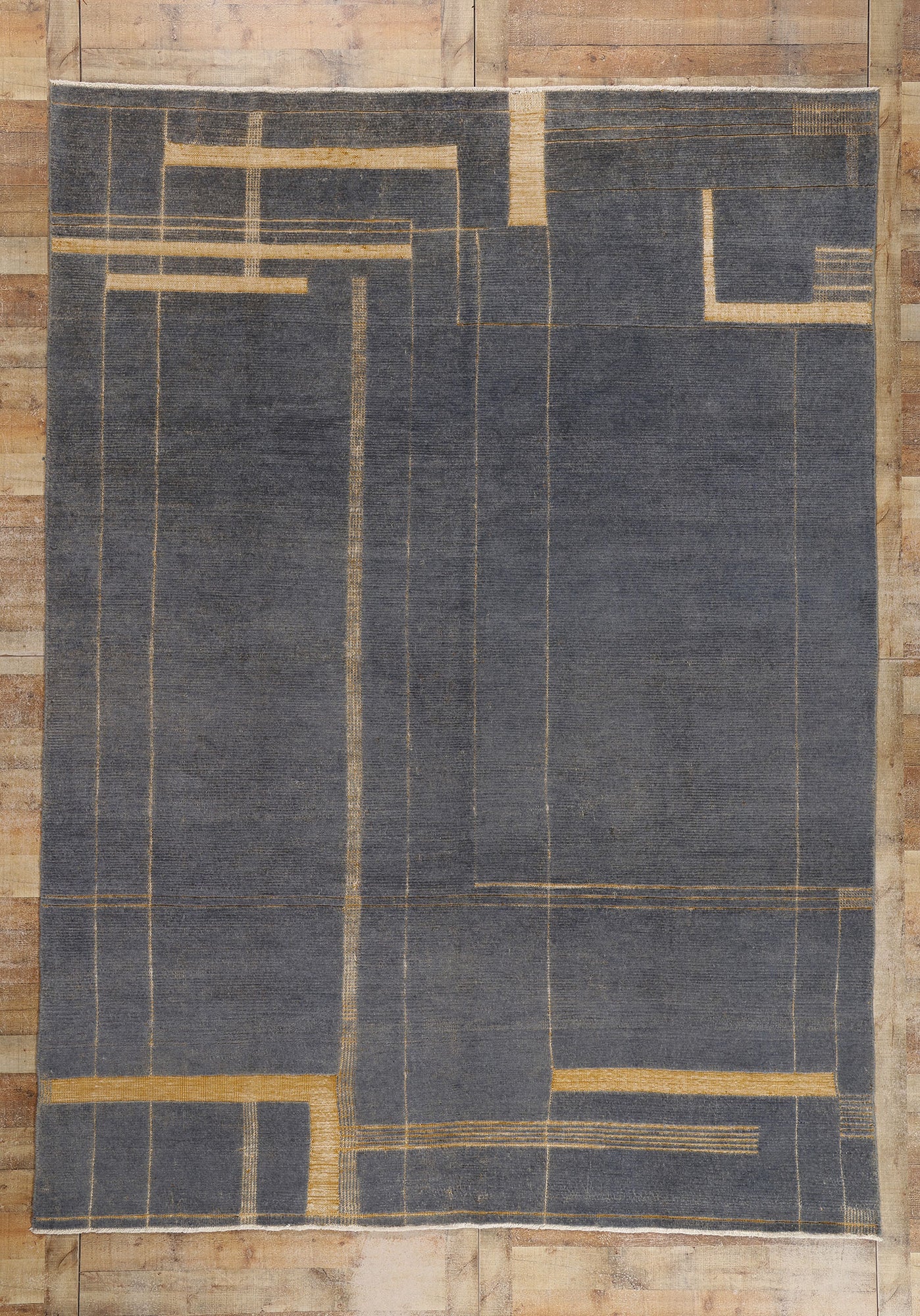 9 x 12 Modern Brutalist Moroccan High-Low Rug 81058
