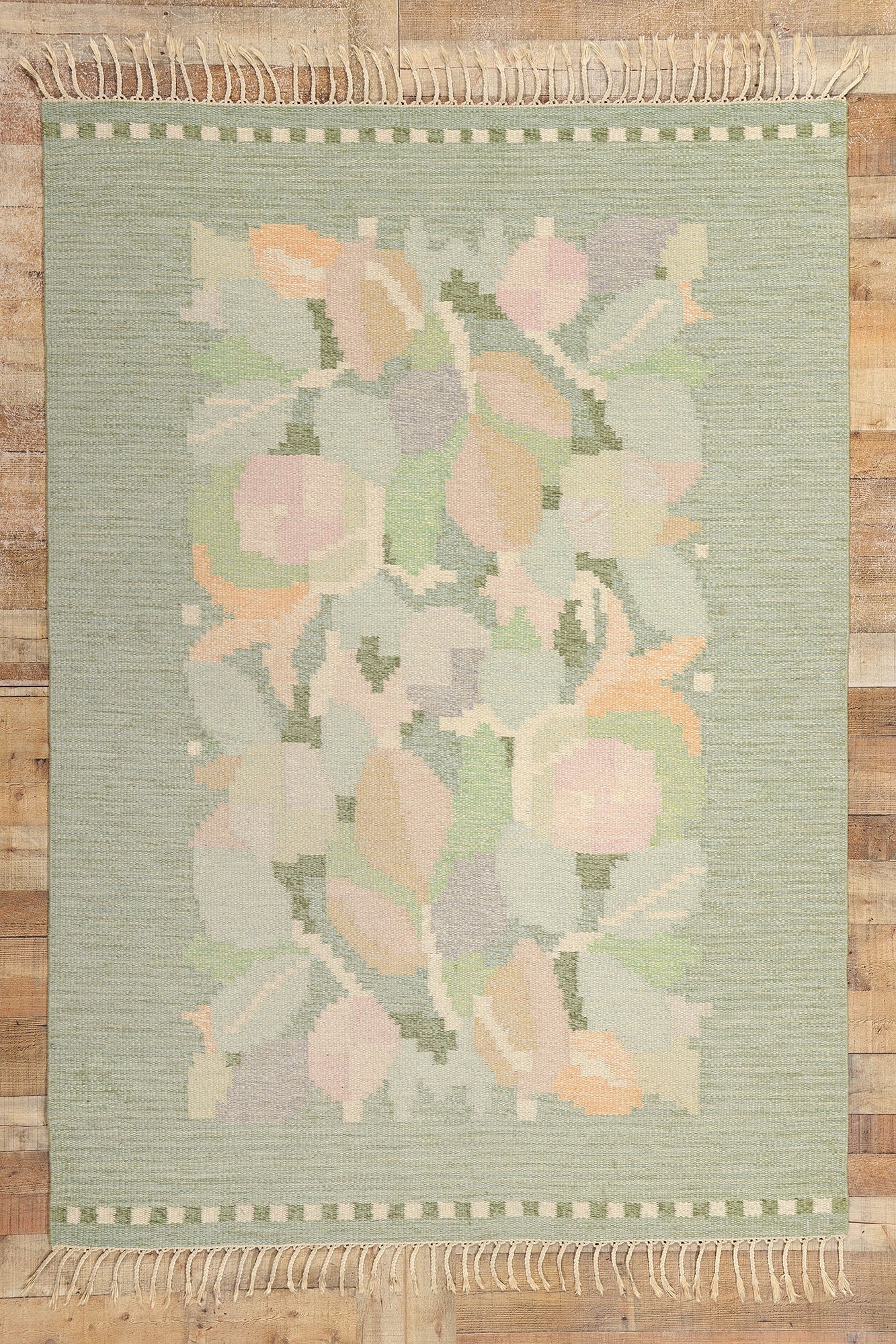 5 x 8 Ingegerd Silow Vintage Swedish Rollakan Rug 78836