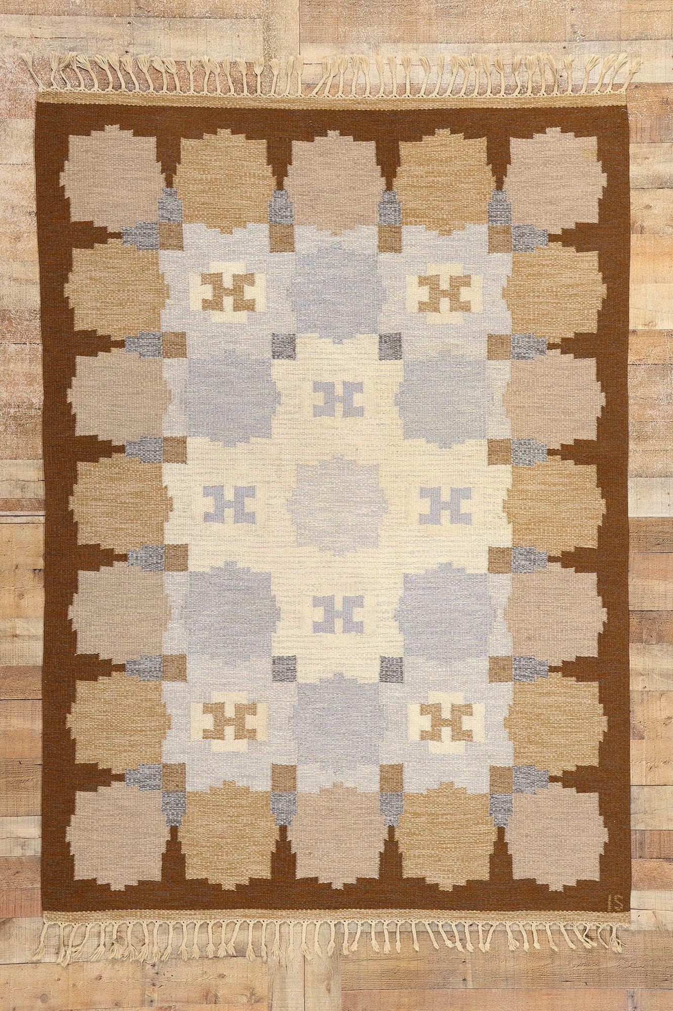 5 x 8 Ingegerd Silow Vintage Swedish Rollakan Rug 78815