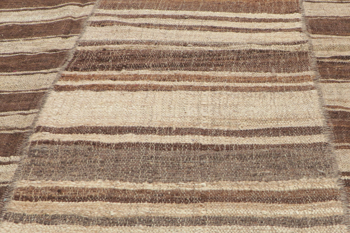 12 x 15 Brown Vintage Striped Turkish Kilim Rug 60636