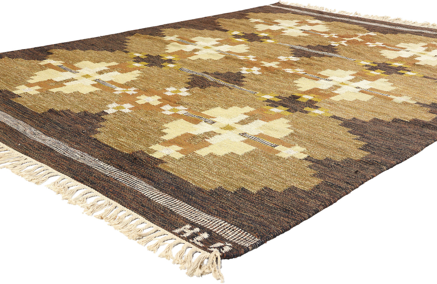 6 x 9 Kullaberg HLO Vintage Swedish Rollakan Rug 78834