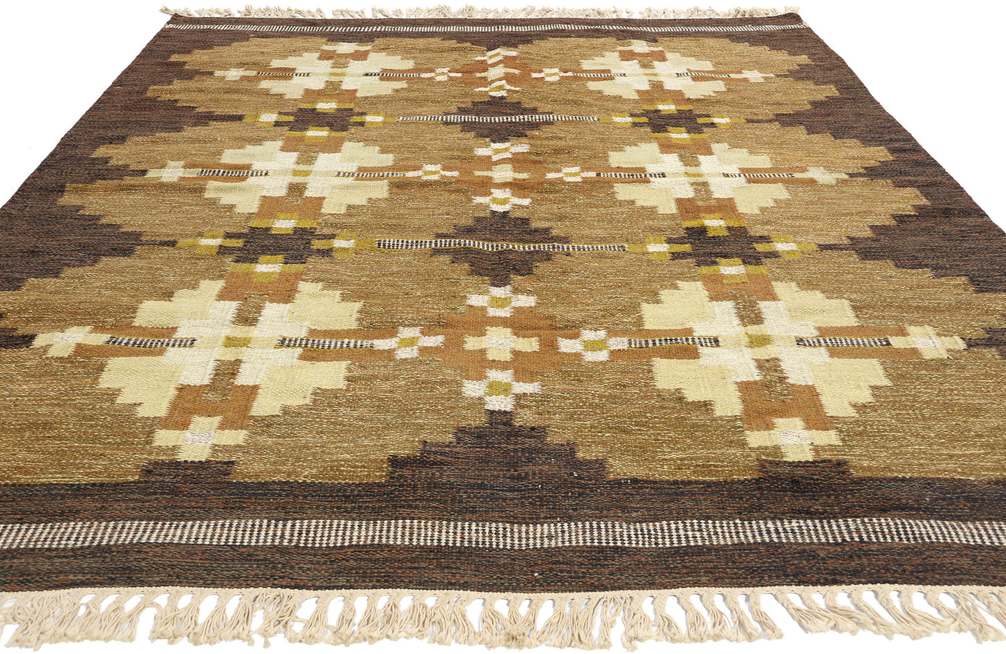 6 x 9 Kullaberg HLO Vintage Swedish Rollakan Rug 78834