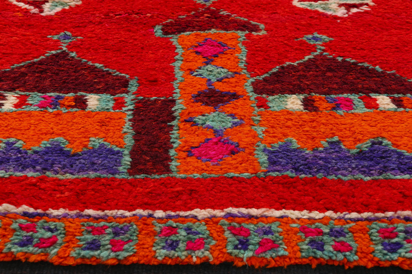 3 x 11 Vintage Red Kurdish Mosque Pictorial Rug 53908