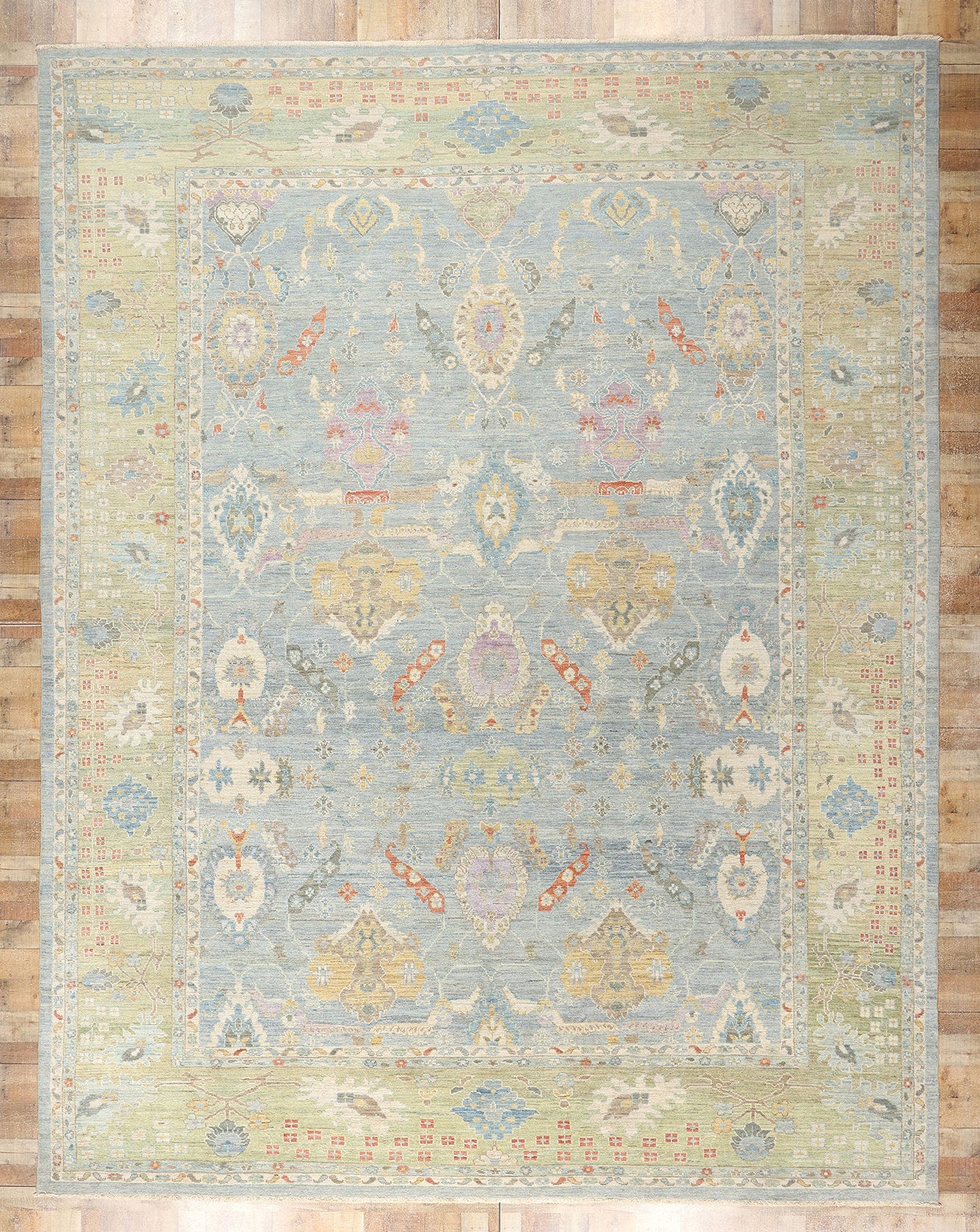 13 x 17 Modern Light Blue Persian Sultanabad Rug 61292