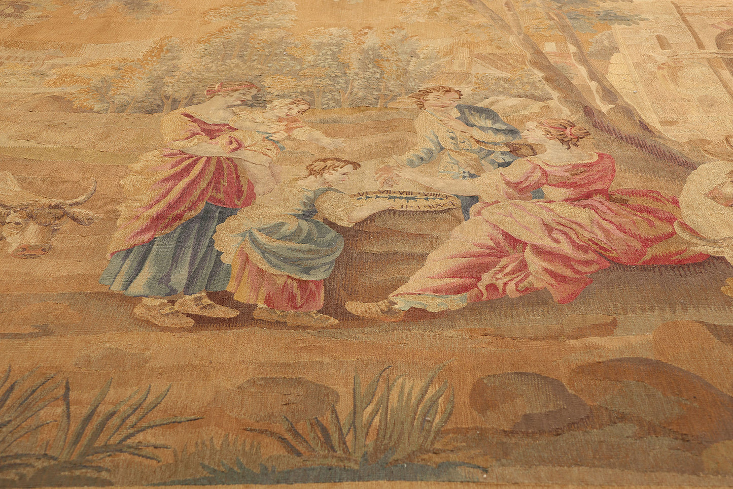 7 x 9 Antique French Aubusson Tapestry 73625