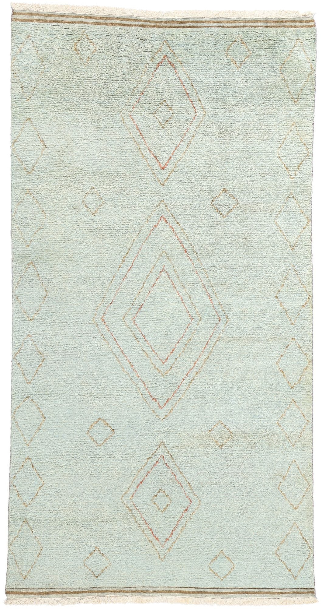 5 x 10 Mint Whisper Diamonds Modern Moroccan Rug 31315