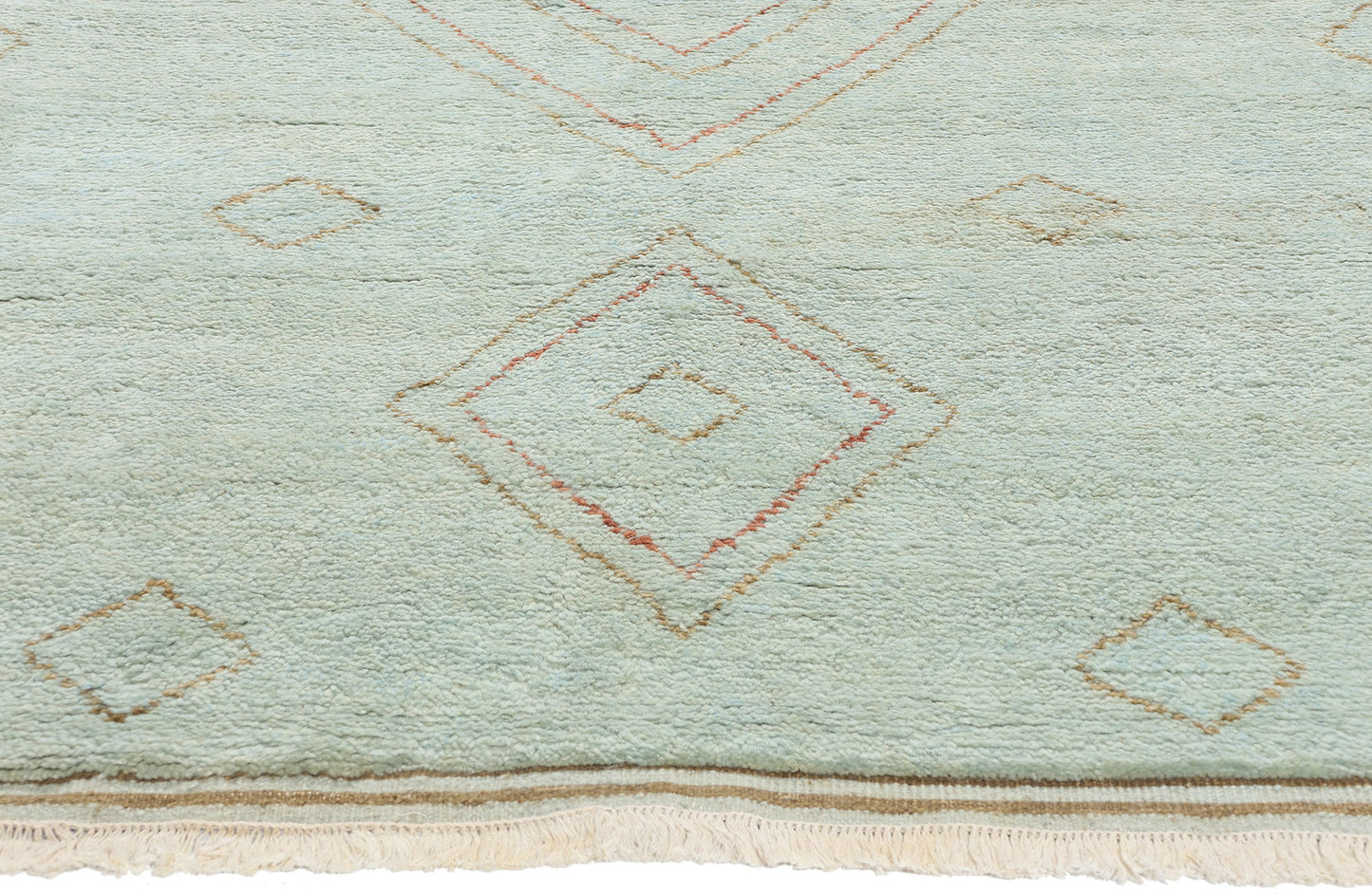 5 x 10 Mint Whisper Diamonds Modern Moroccan Rug 31315