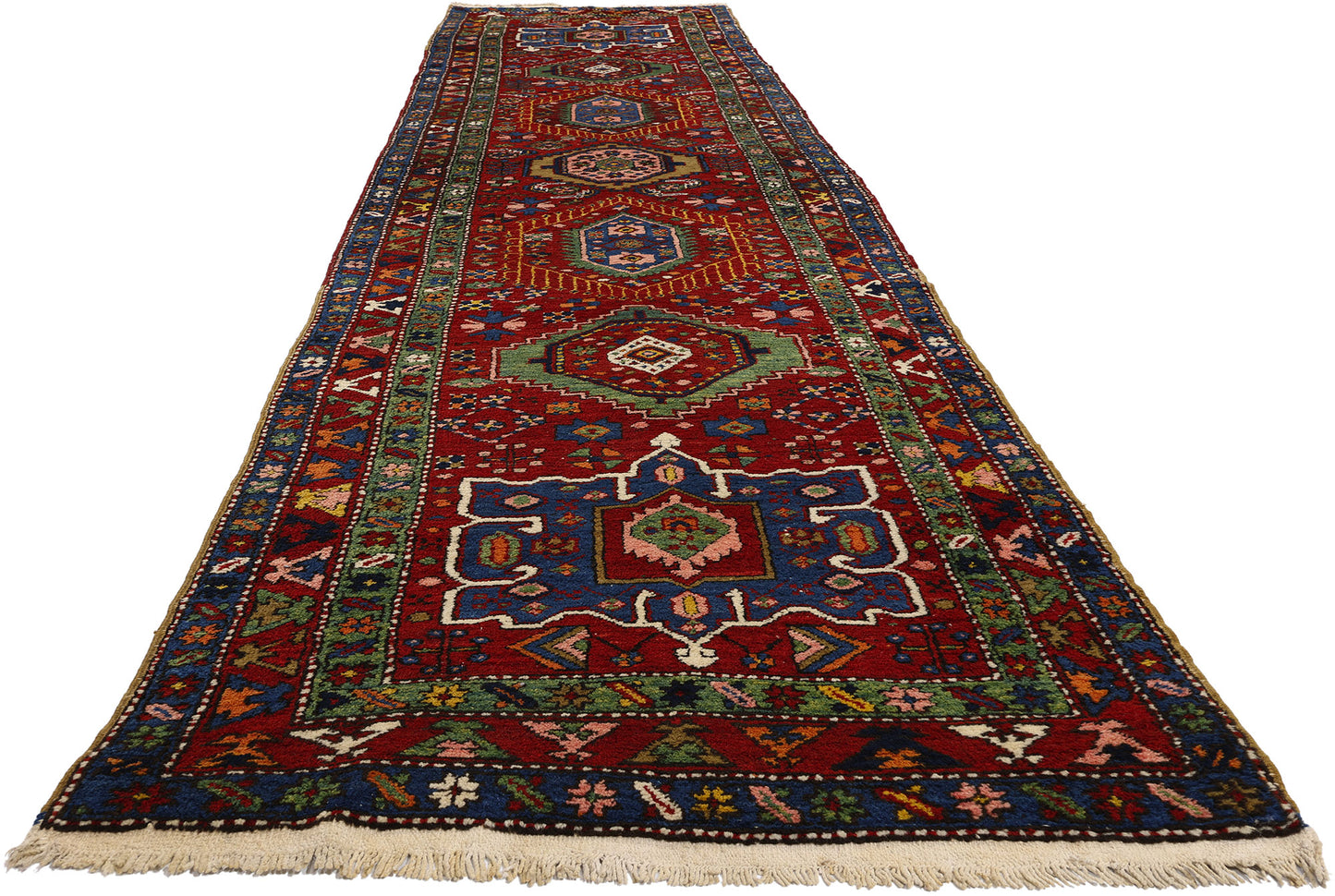 3 x 16 Vintage Persian Karaja Heriz Rug 53872