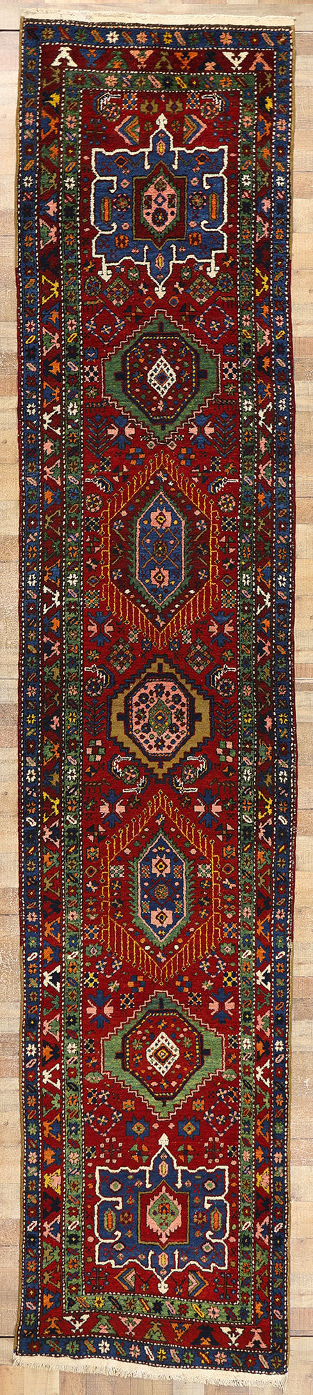 3 x 16 Vintage Persian Karaja Heriz Rug 53872