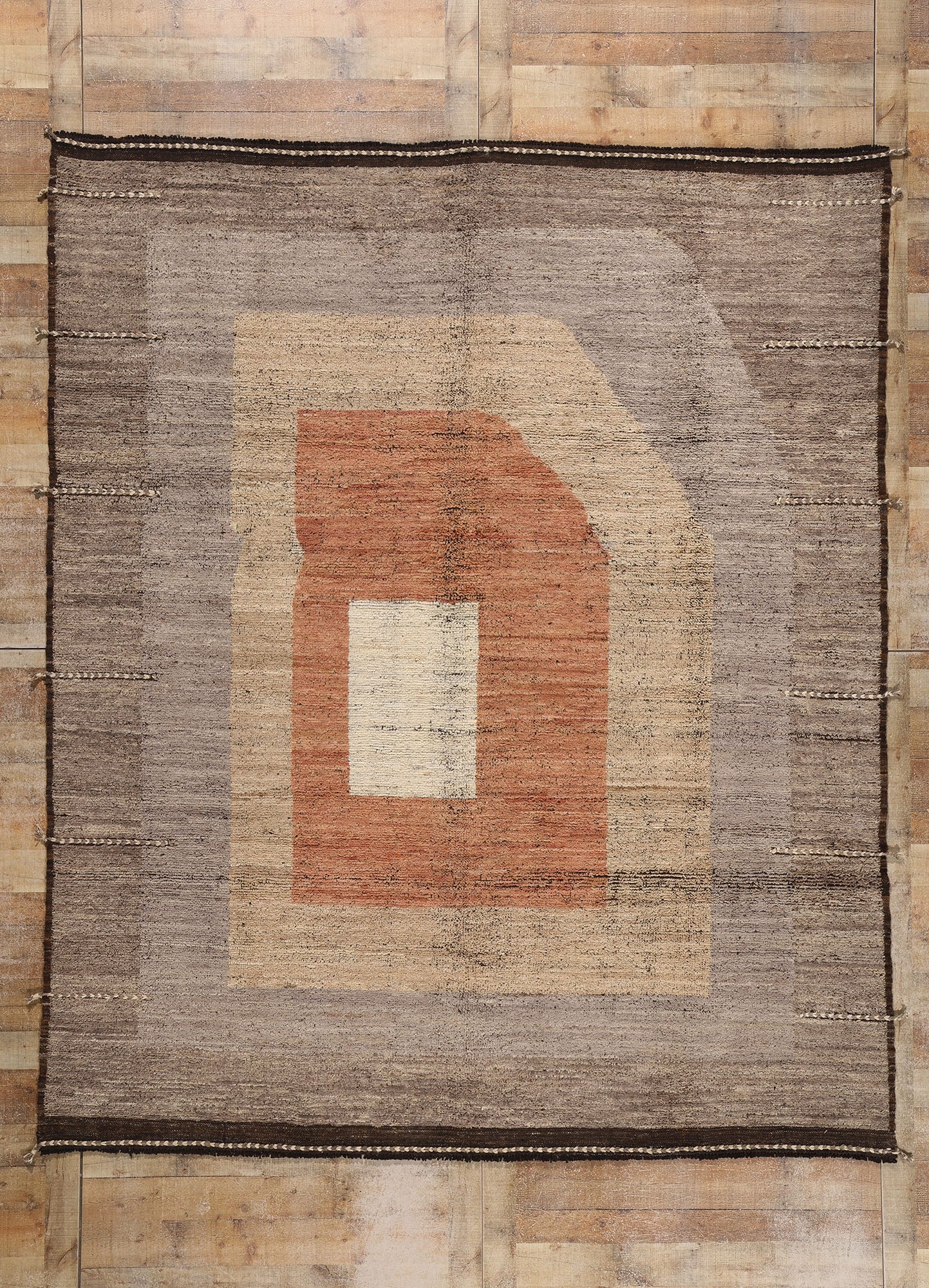 8 x 10 Midcentury Modern Moroccan Japandi Rug 81062