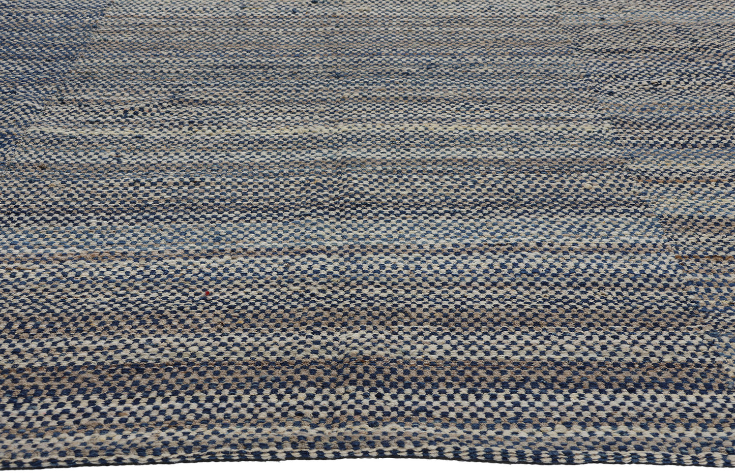 9 x 12 Modern Blue Earth-Tone Kilim Rug 81098