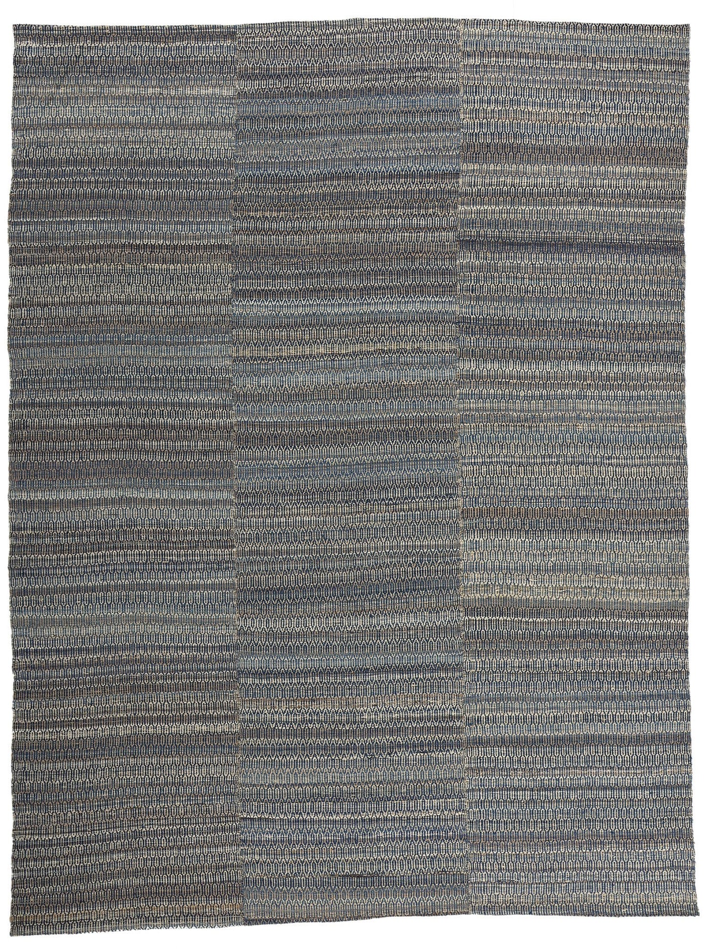 9 x 12 Modern Blue Earth-Tone Geometric Kilim Rug 81102