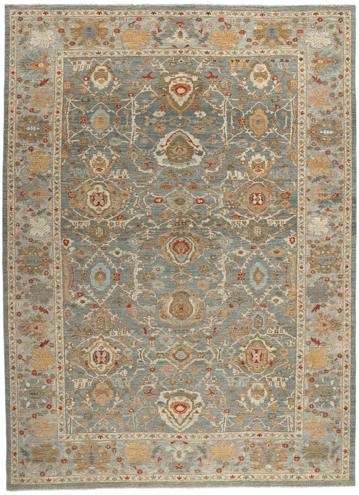 10 x 14 Modern Blue Persian Sultanabad Rug 61299