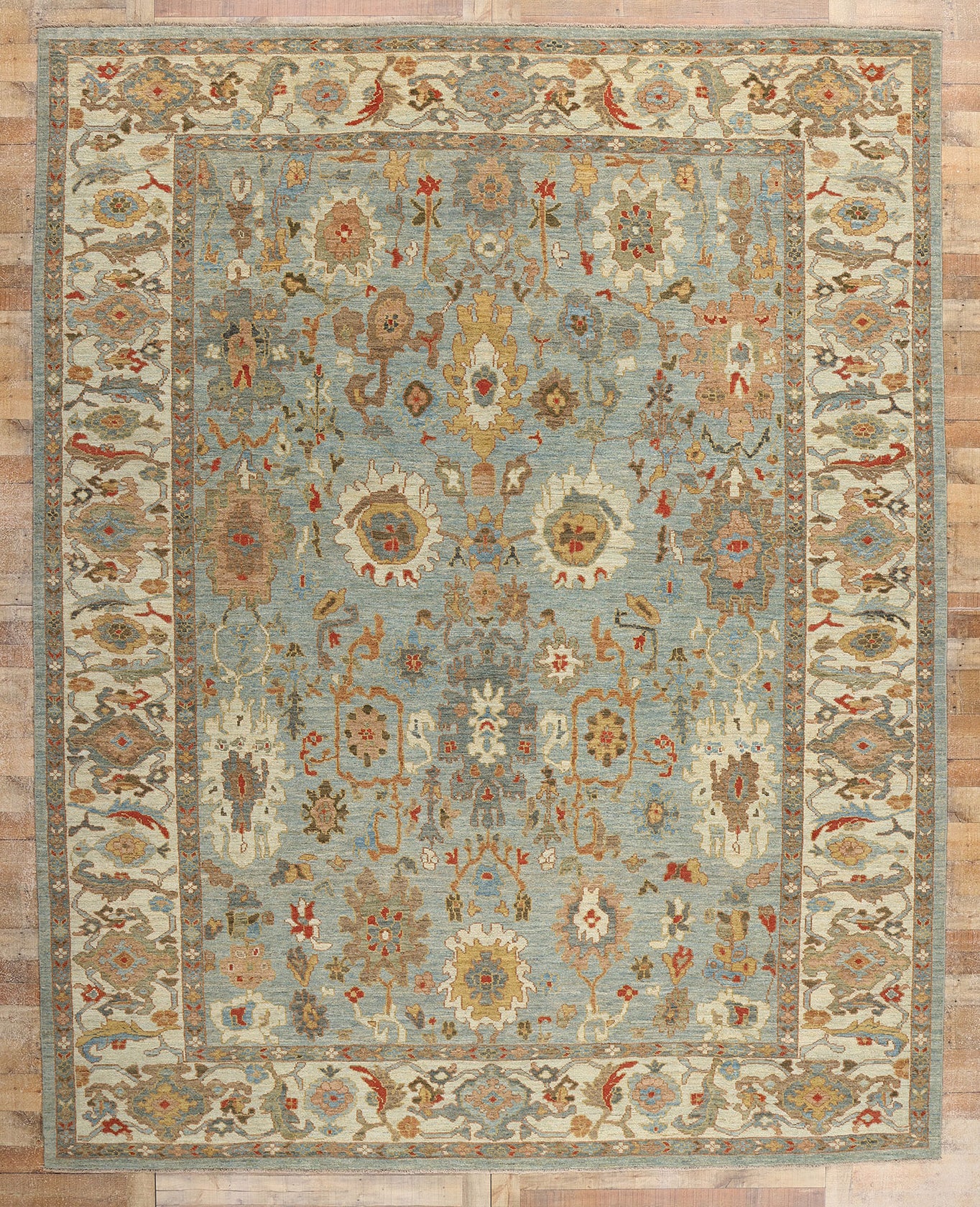 11 x 14 Modern Blue Persian Sultanabad Rug 61285