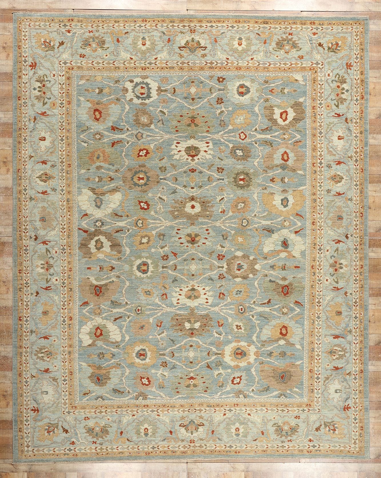 13 x 16 Modern Blue Persian Sultanabad Rug 61279