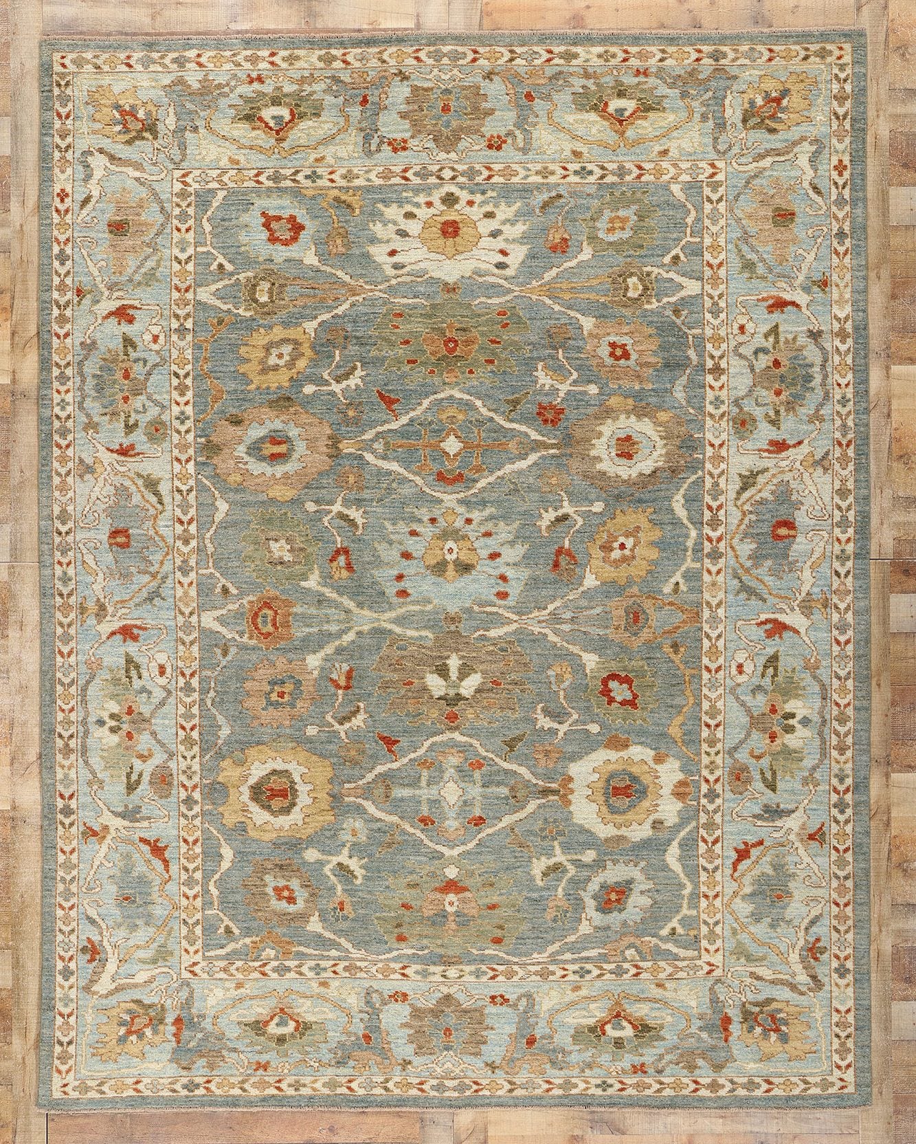 8 x 11 Modern Blue Persian Sultanabad Rug 61287
