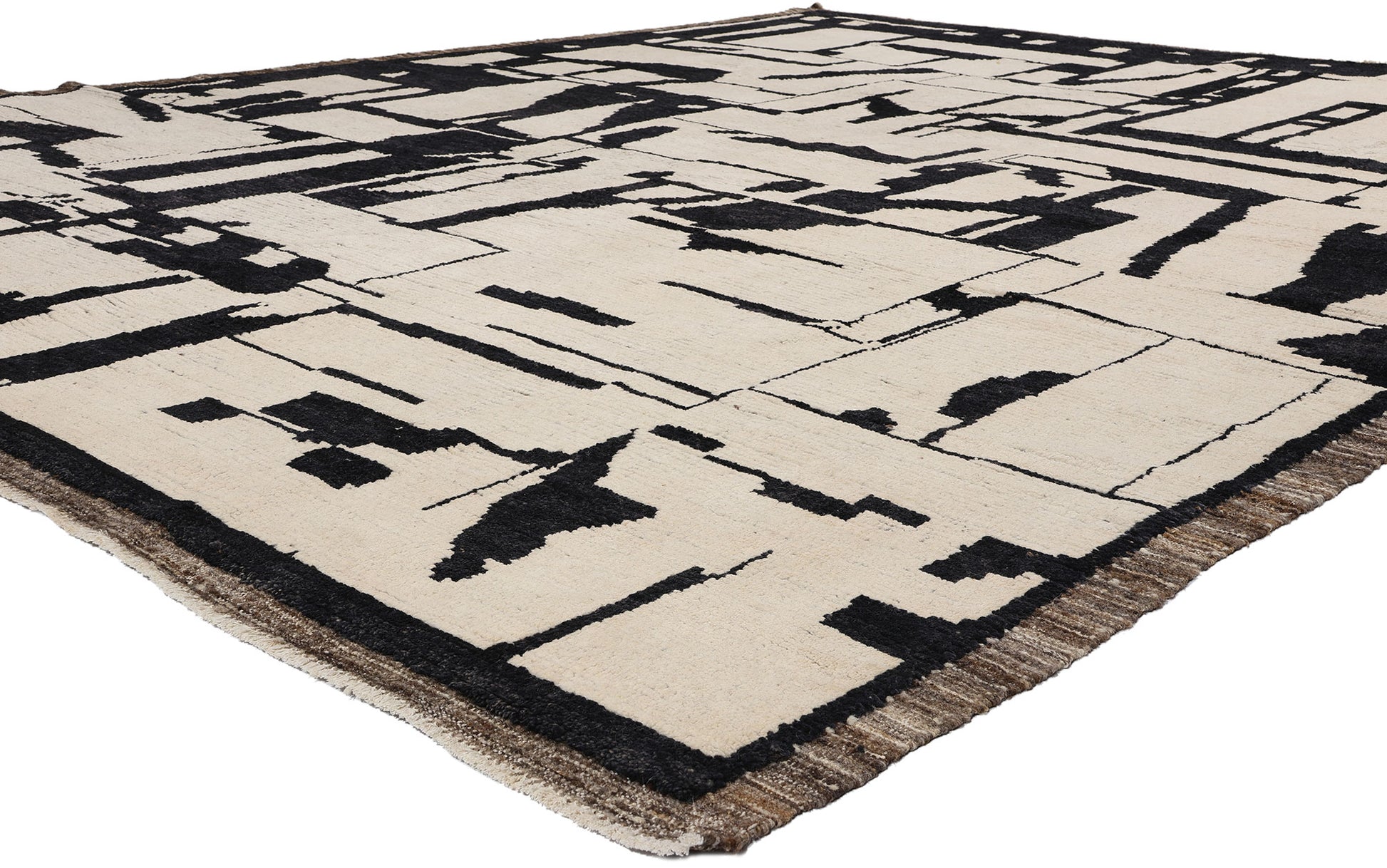 9 x 12 Modern Brutalist Moroccan Rug 81079